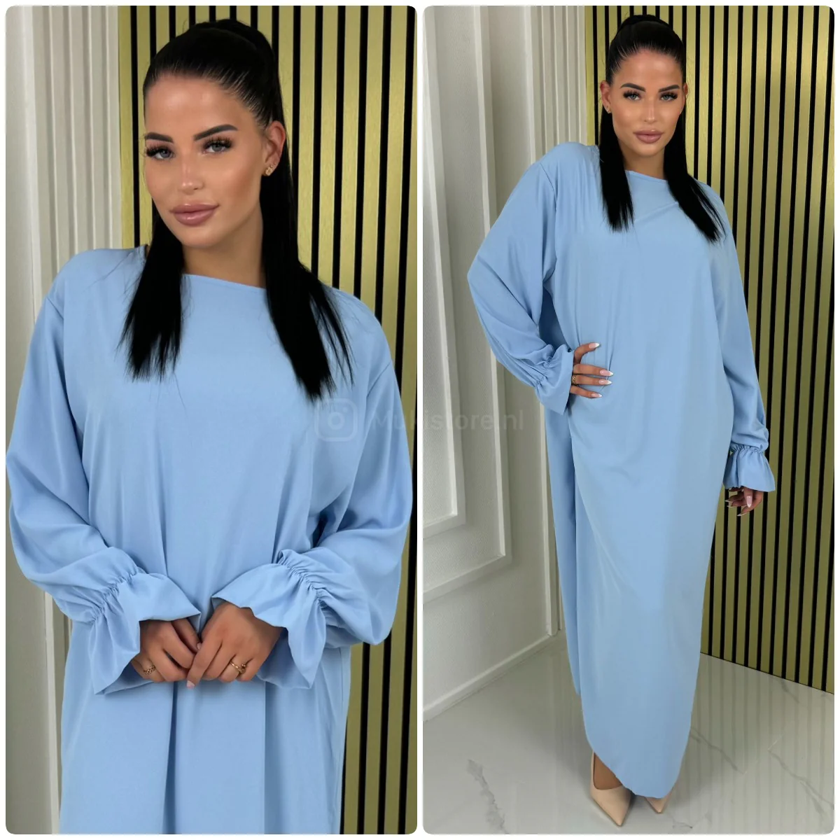 Normal Size Ruffle Sleeve Basic Dress - Image 8