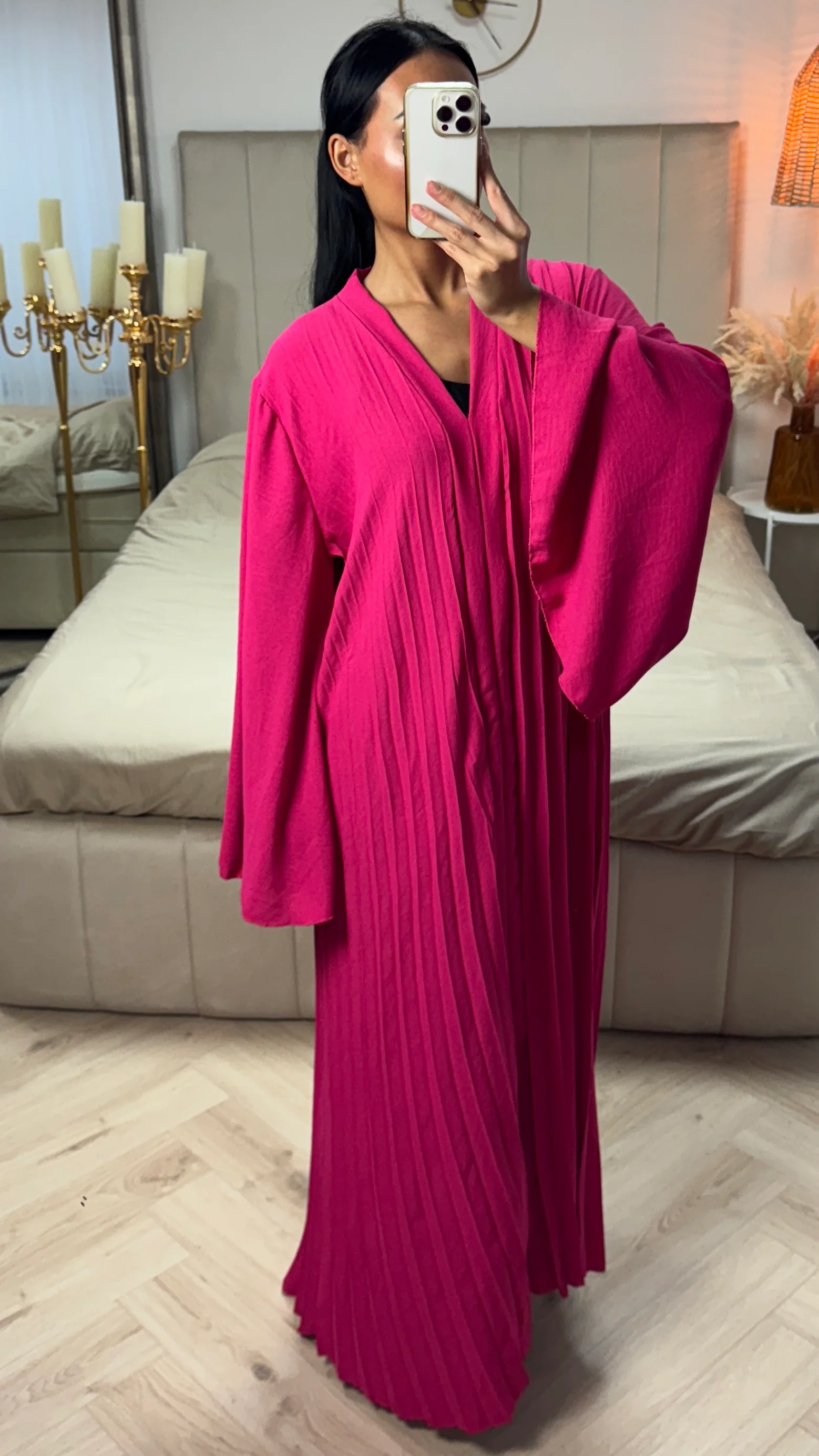 Oversized Abaya met Plooien en Vlindermouwen - Image 15
