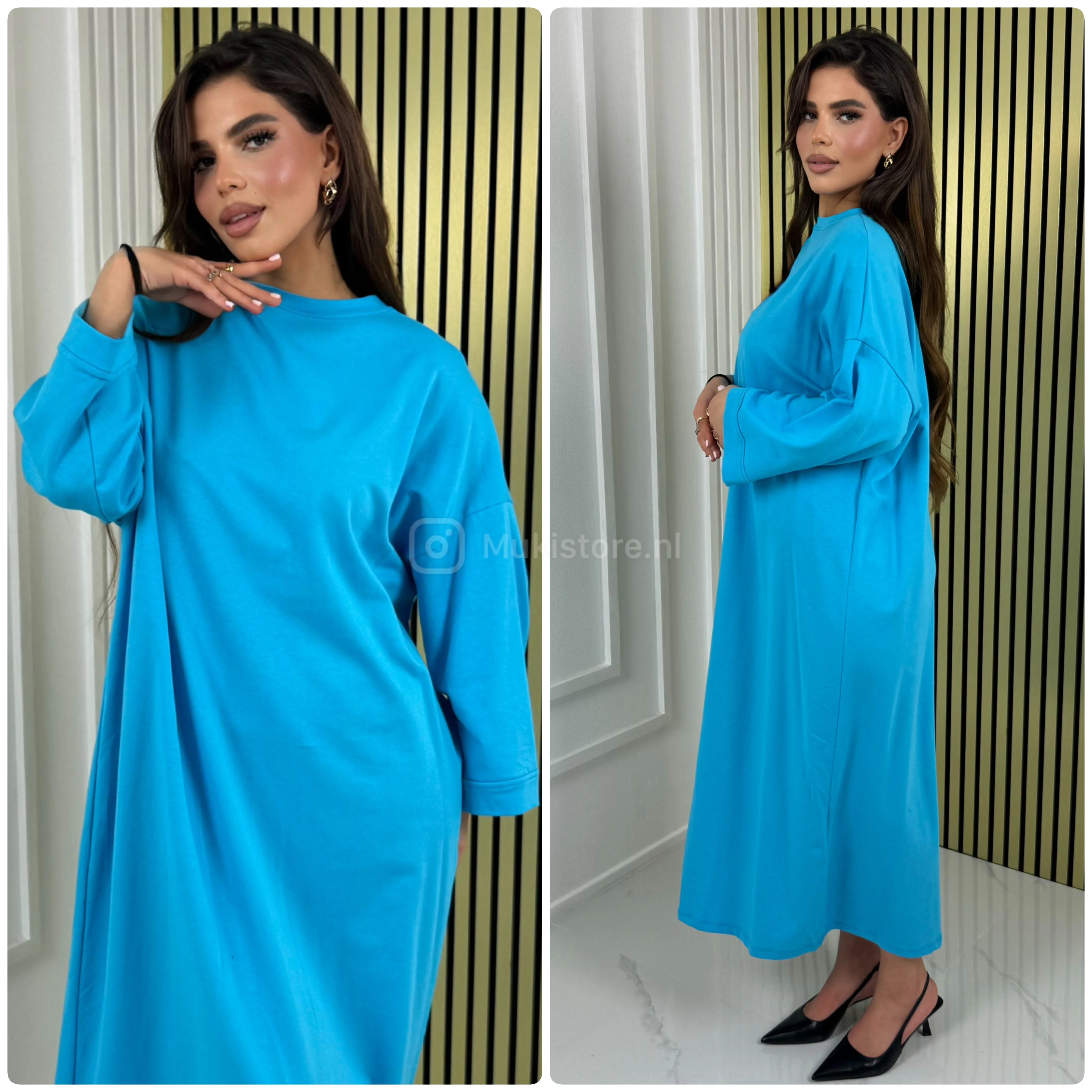 Oversized Basic Maxi Dress Jessy Cotton Premium Quality - Image 38