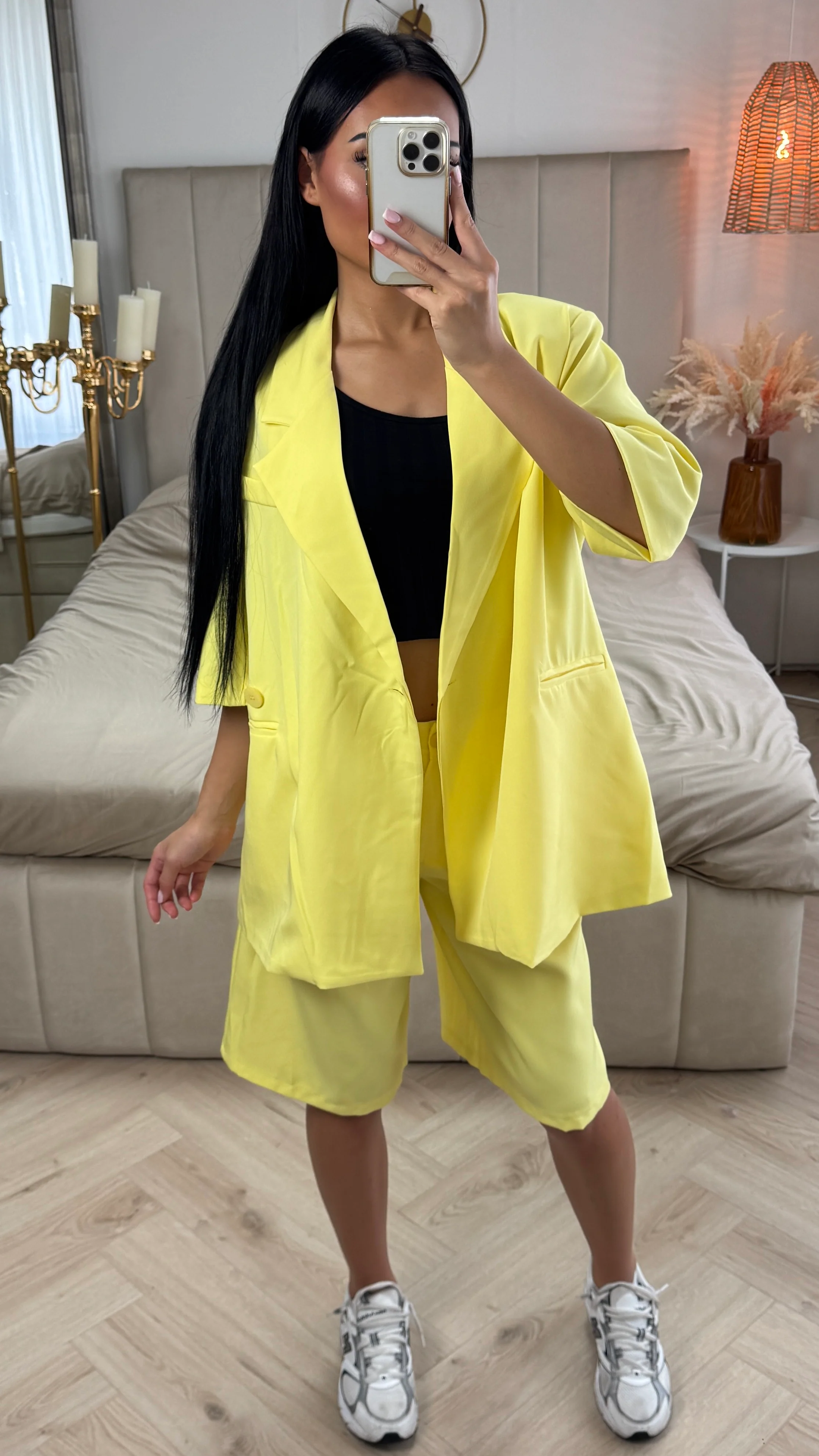 Oversized Blazerpak met Bermuda Shorts – 2-Delige Set