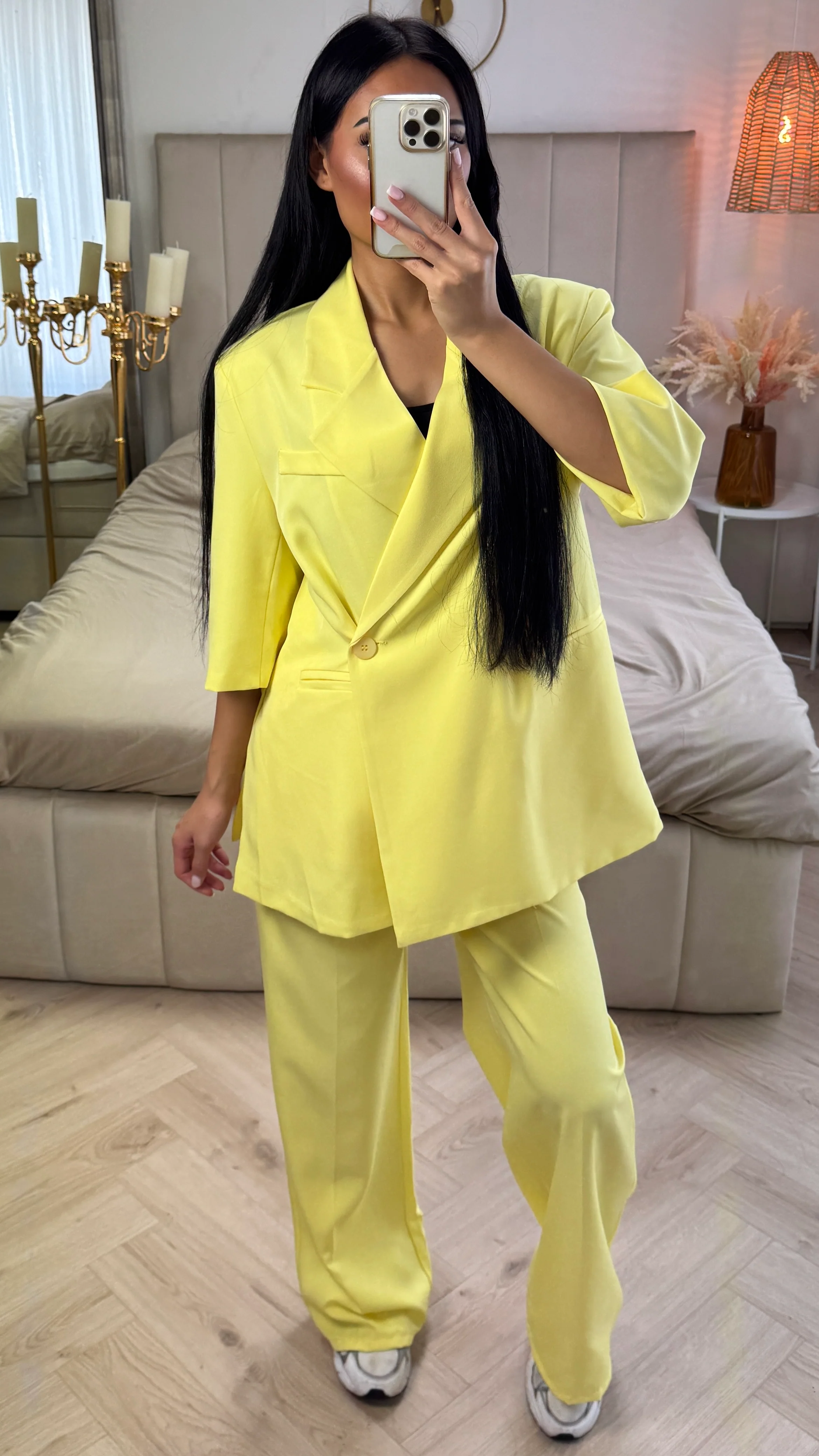 Oversized Blazerpak met Korte Mouwen – 2-Delige Set