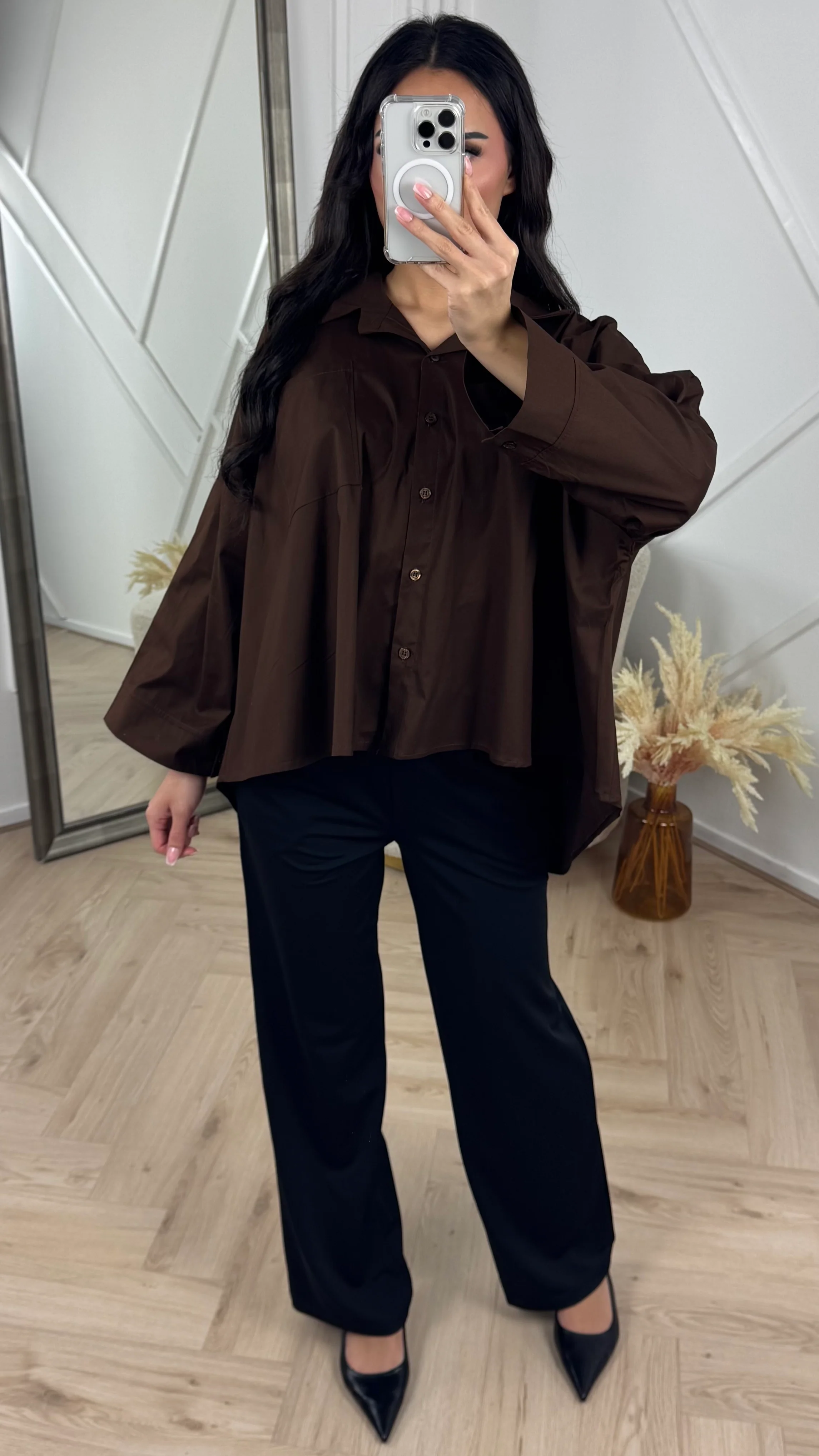 Oversized Blouse met Kraag en Borstzak - Image 4