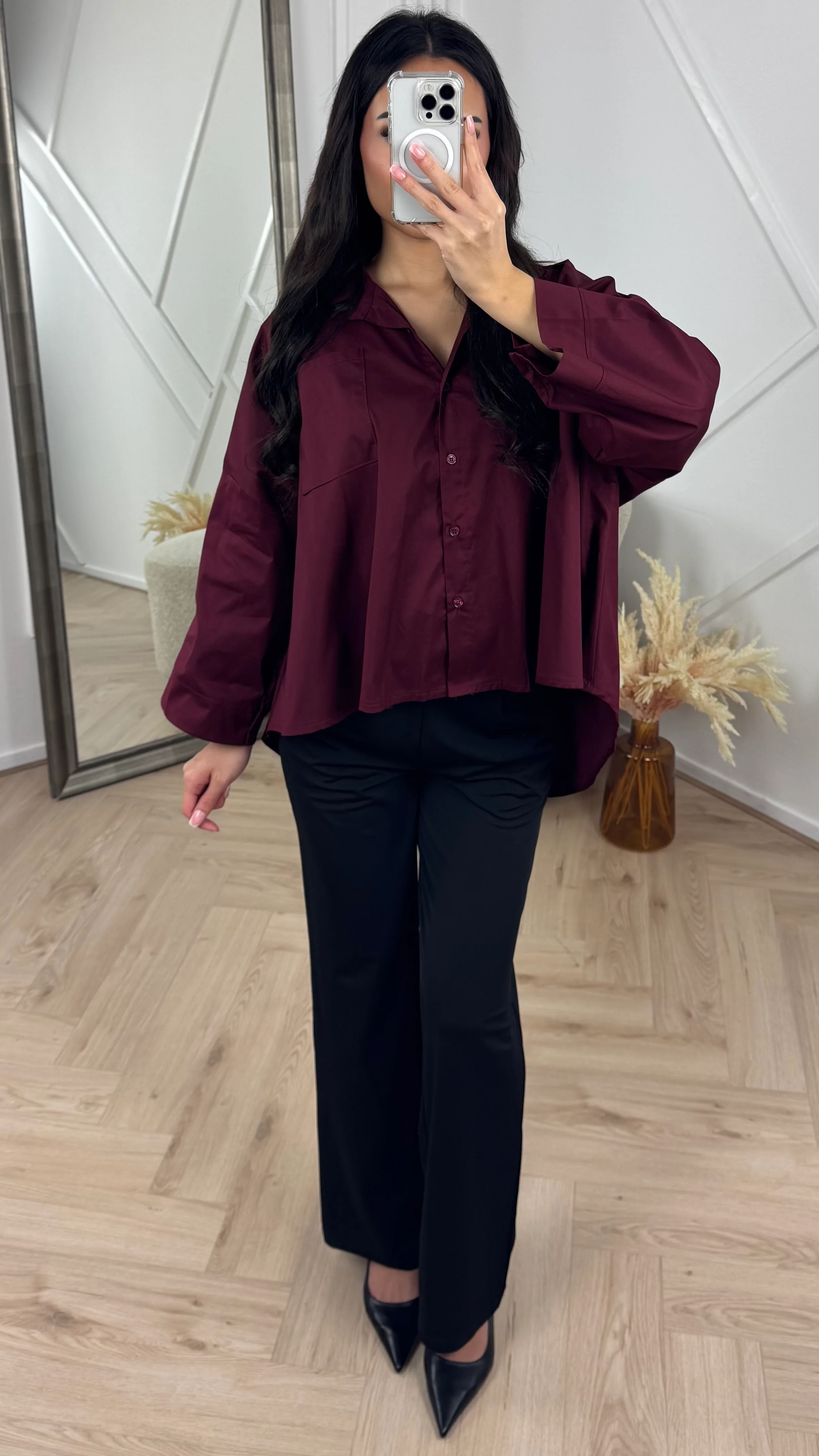 Oversized Blouse met Kraag en Borstzak - Image 5