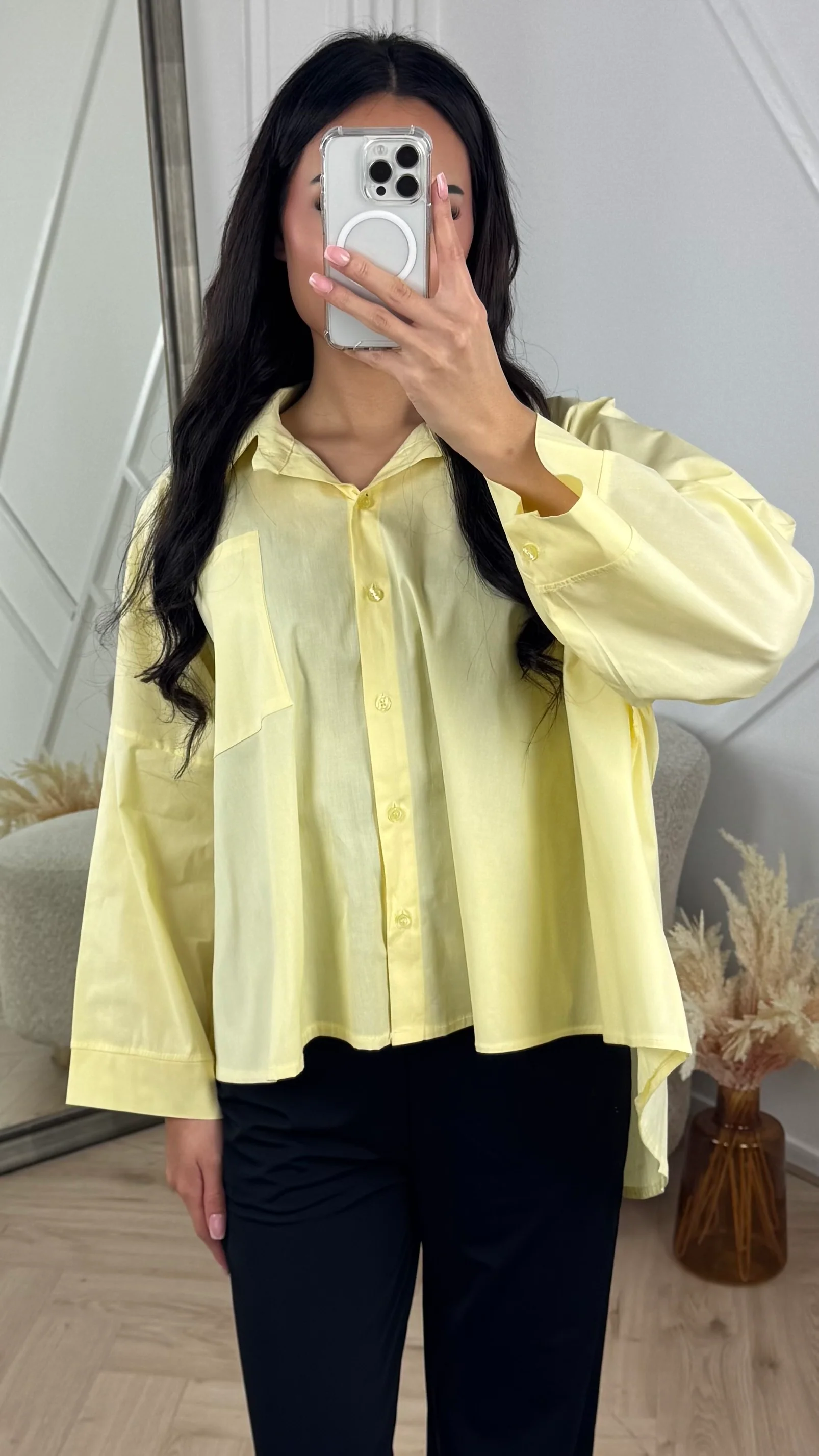 Oversized Blouse met Kraag en Borstzak - Image 8