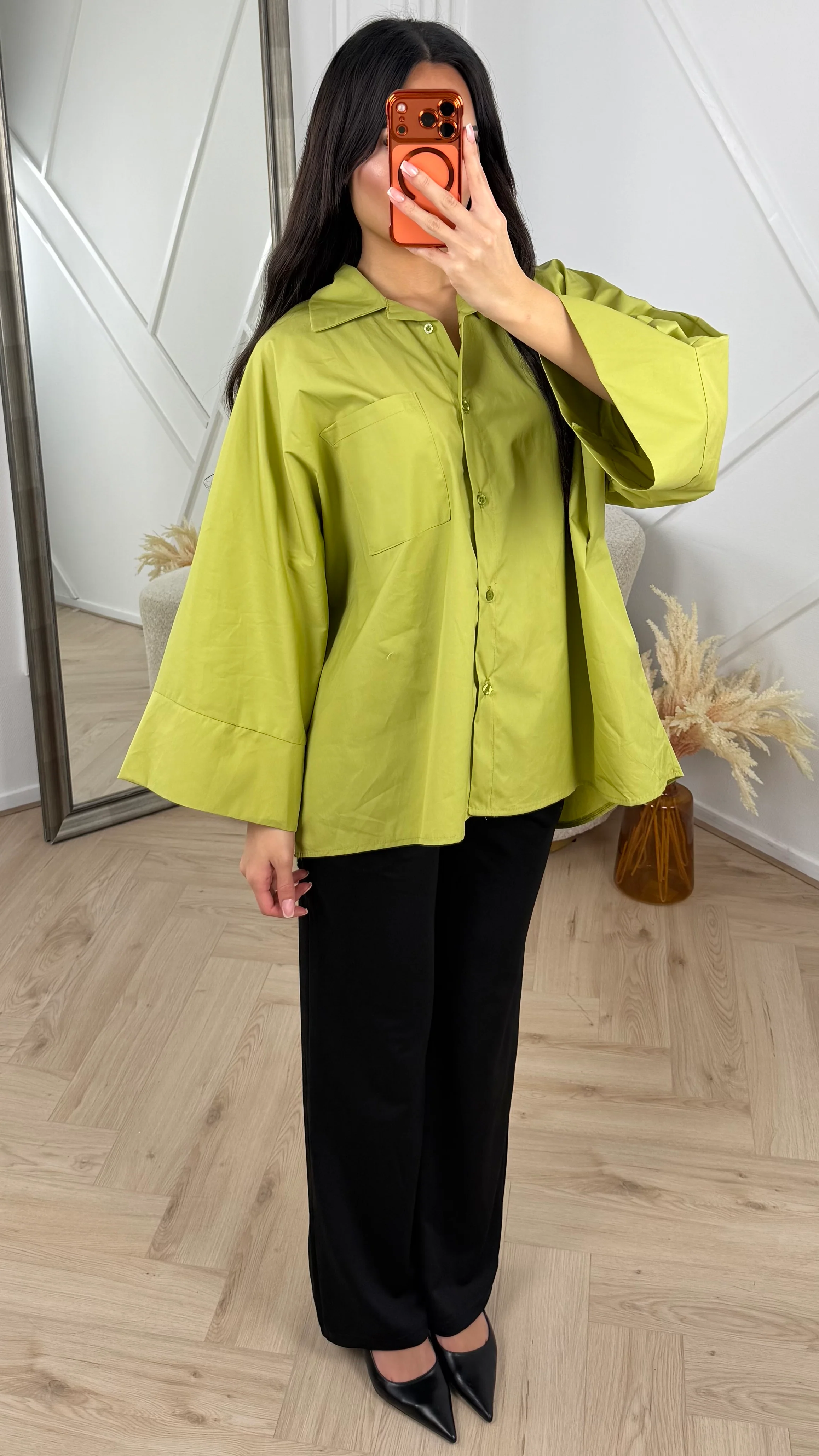 Oversized Blouse met Wijde Mouwen en Borstzak - Image 6