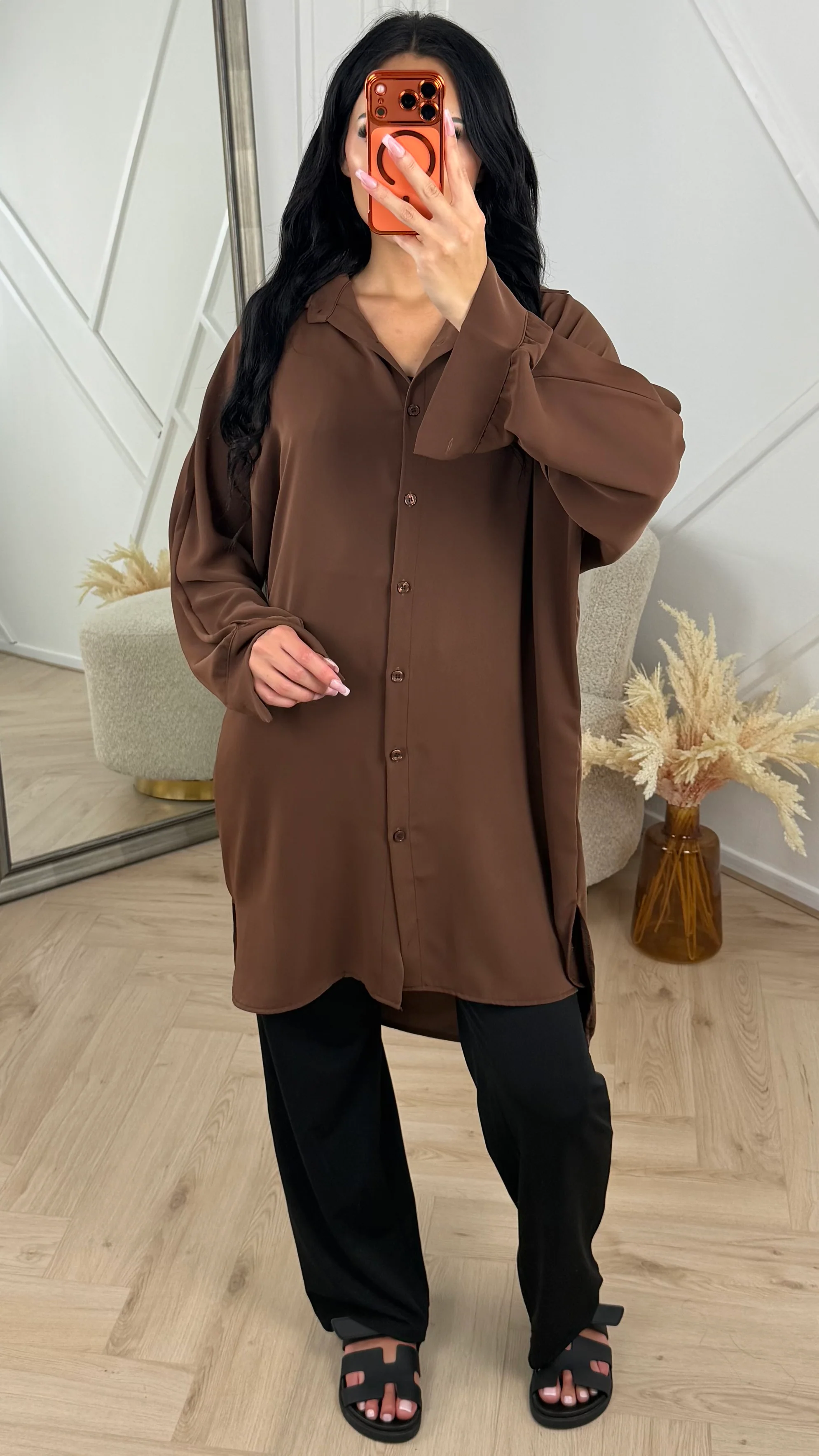 Oversized Blouse Tuniek met Knoopsluiting
