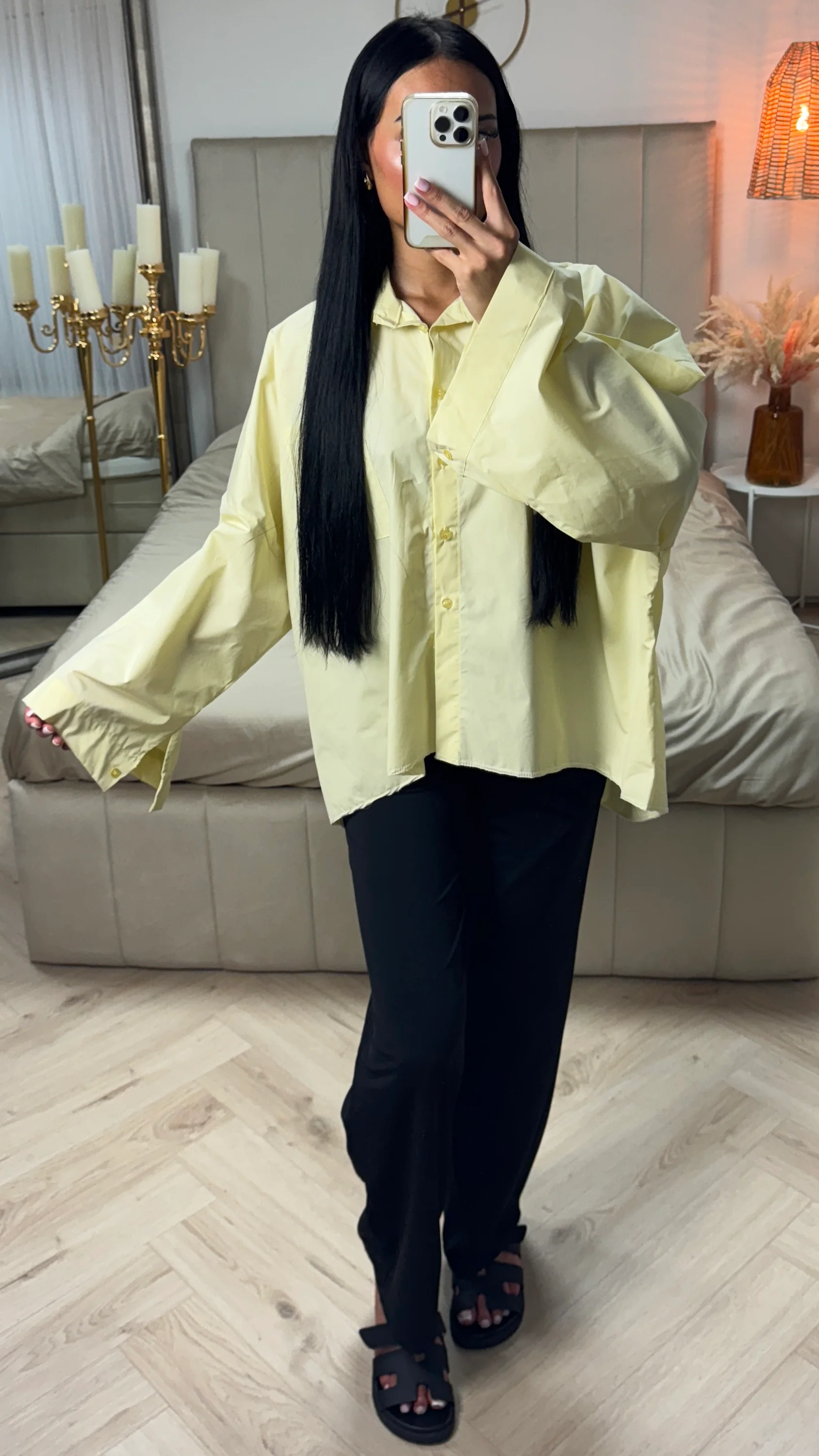Oversized Blouse van Katoenmix met Wijde Mouwen - Image 2