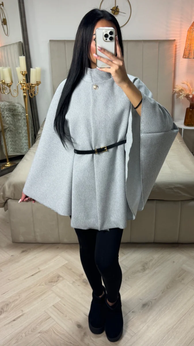 Oversized Butterfly Tie Belt Poncho 85CM - Image 11