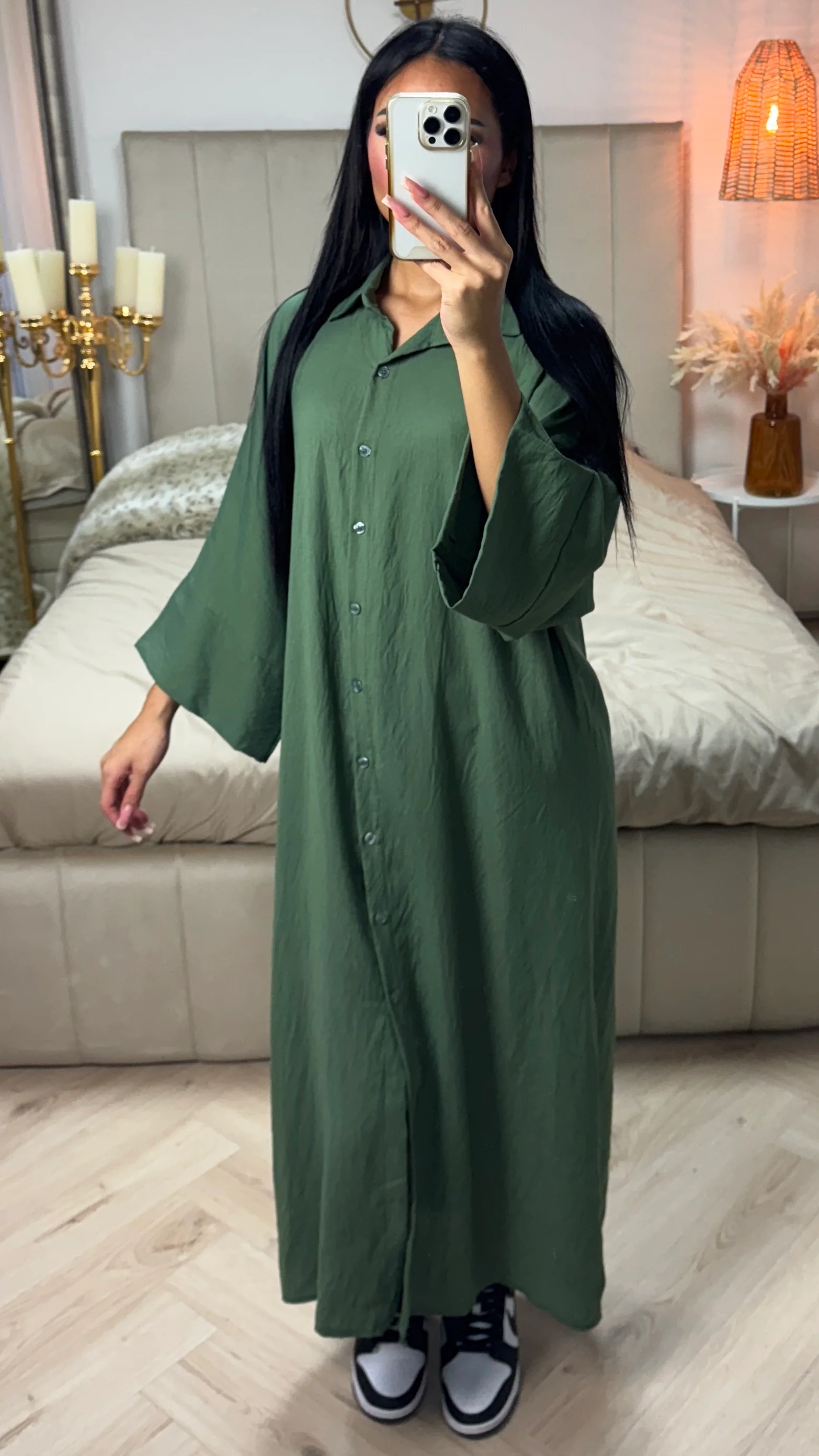 Oversized Button-Down Maxi Dress Viscose