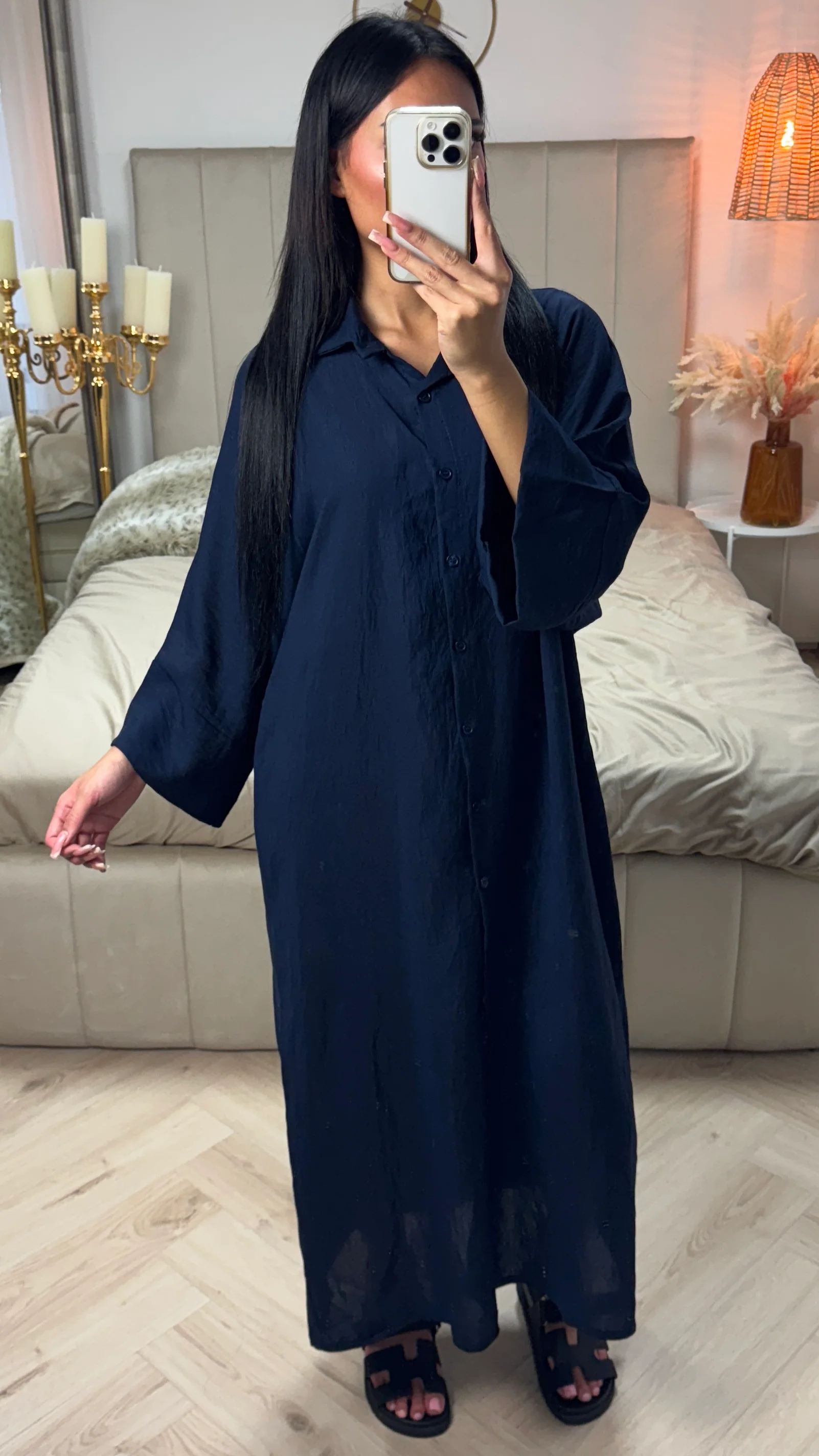 Oversized Button-Down Maxi Dress Viscose - Image 7