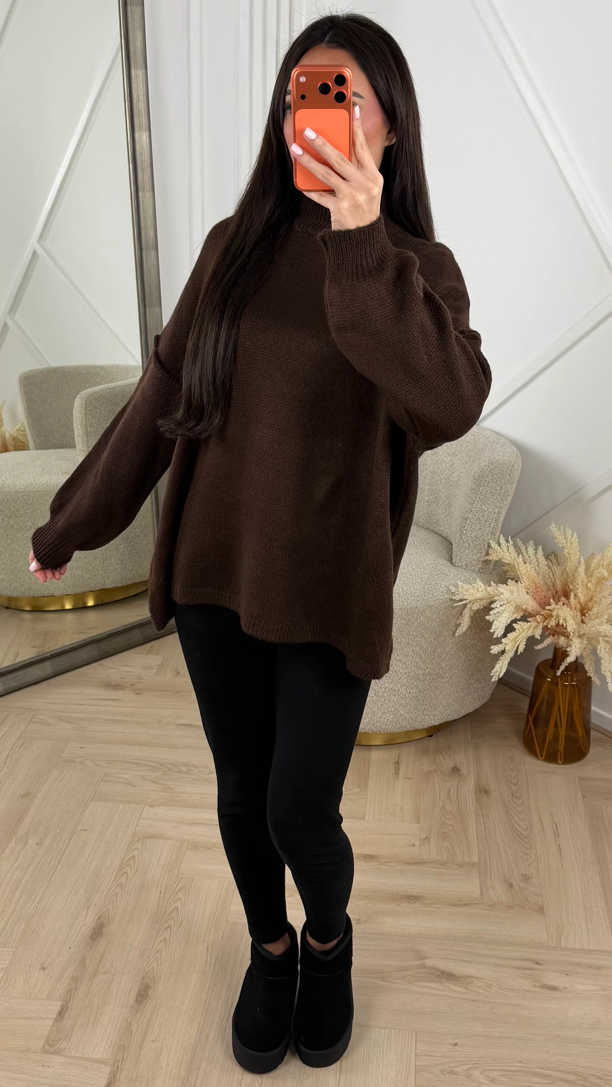 Oversized Gebreide Knit Trui Seam Detail - Image 2