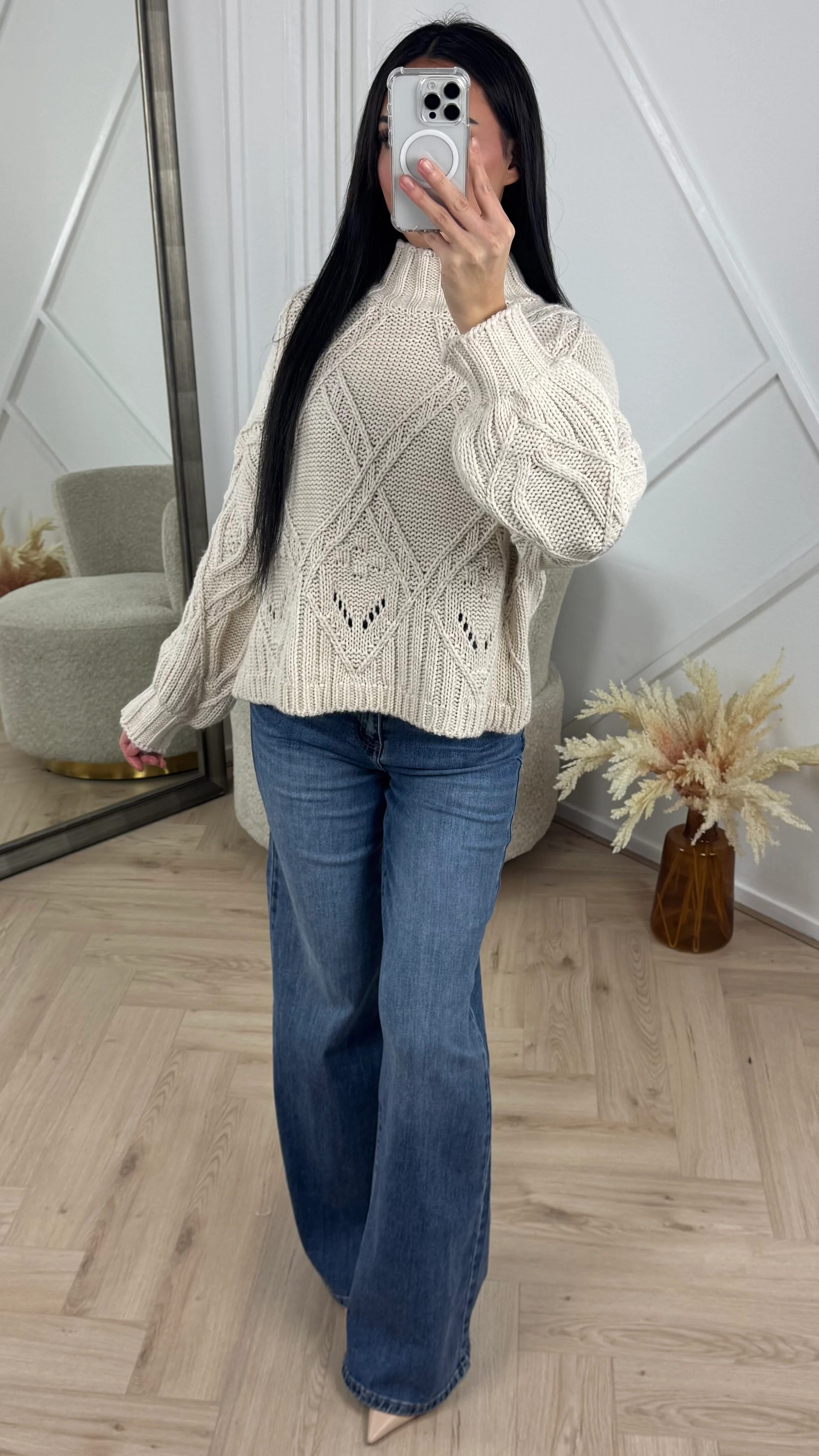 Oversized Kabel Knit Trui