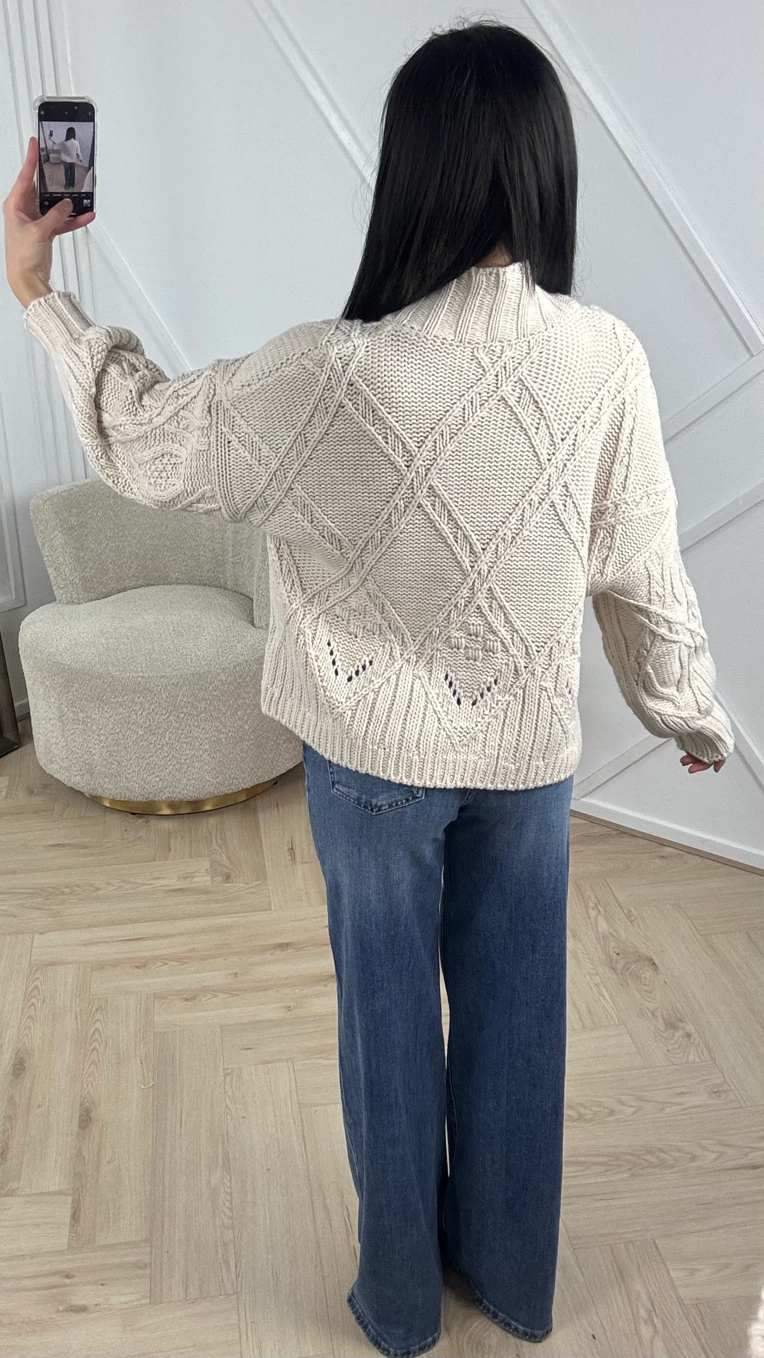 Oversized Kabel Knit Trui - Image 5