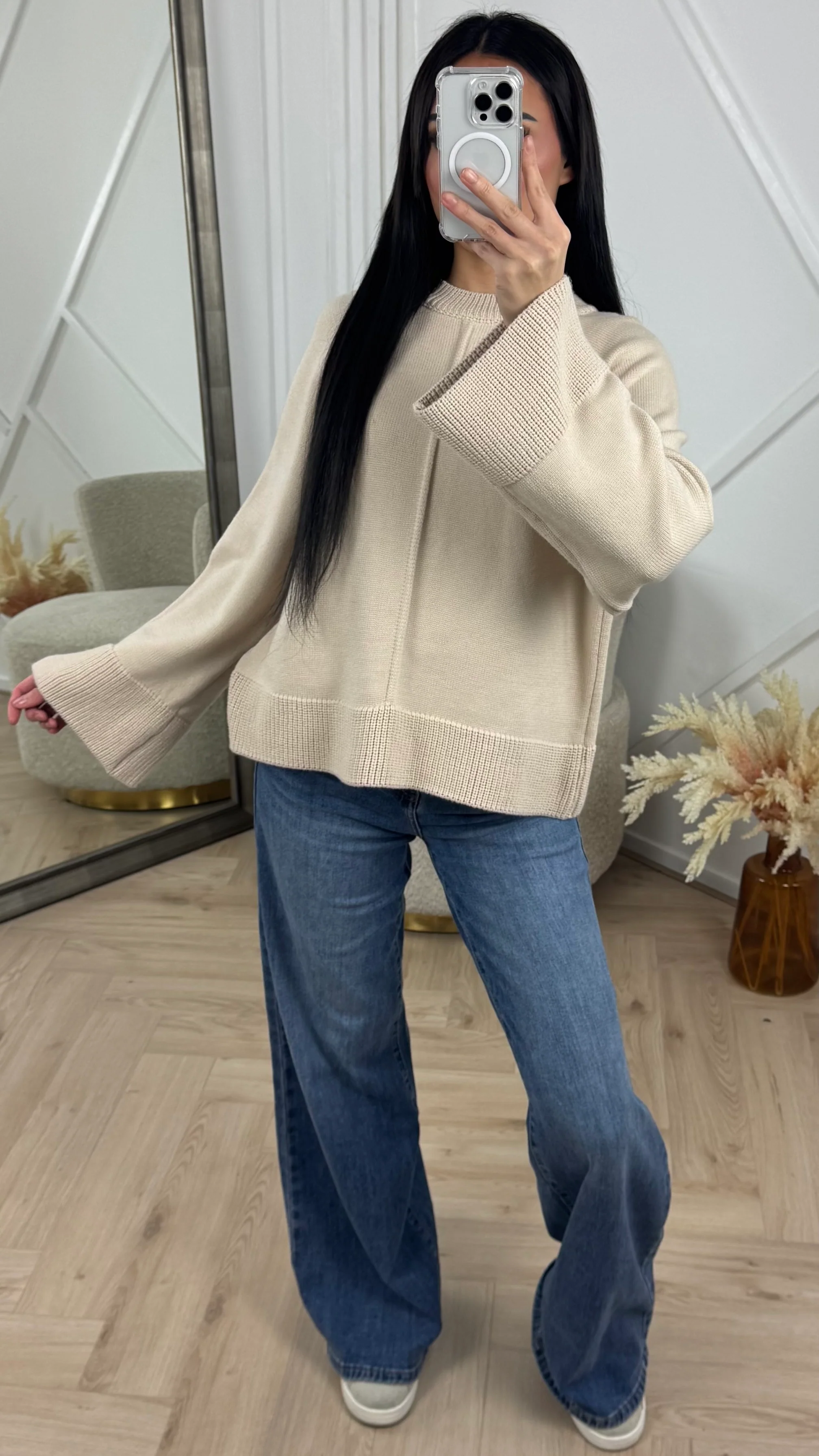 Oversized Knit Top met Wijde Mouwen - Image 2