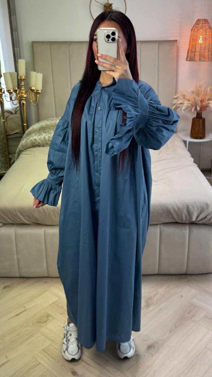 Oversized Maxi Blouse Pleated Detail - Image 6