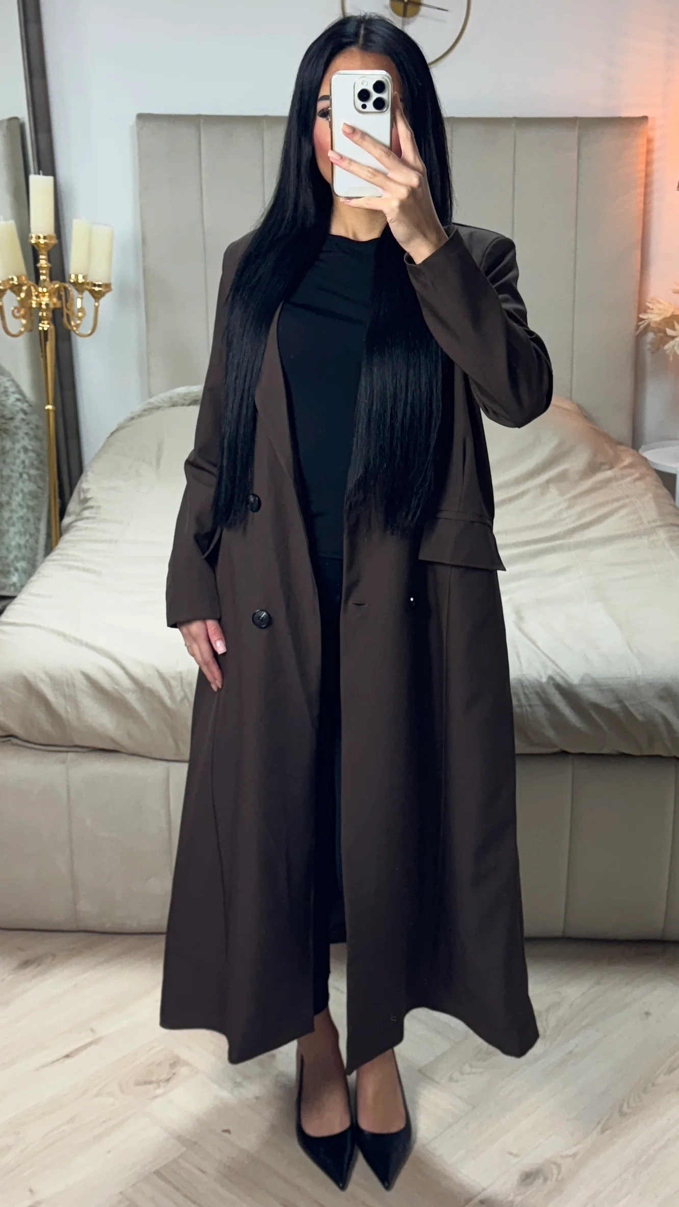 Oversized Maxi Essential Blazer Button Detail - Image 14