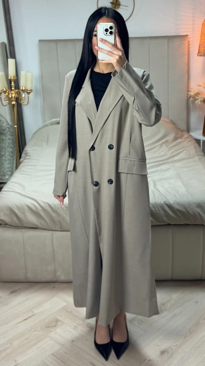 Oversized Maxi Essential Blazer Button Detail - Image 2