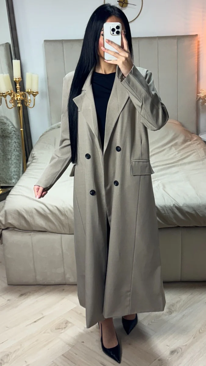 Oversized Maxi Essential Blazer Button Detail - Image 3