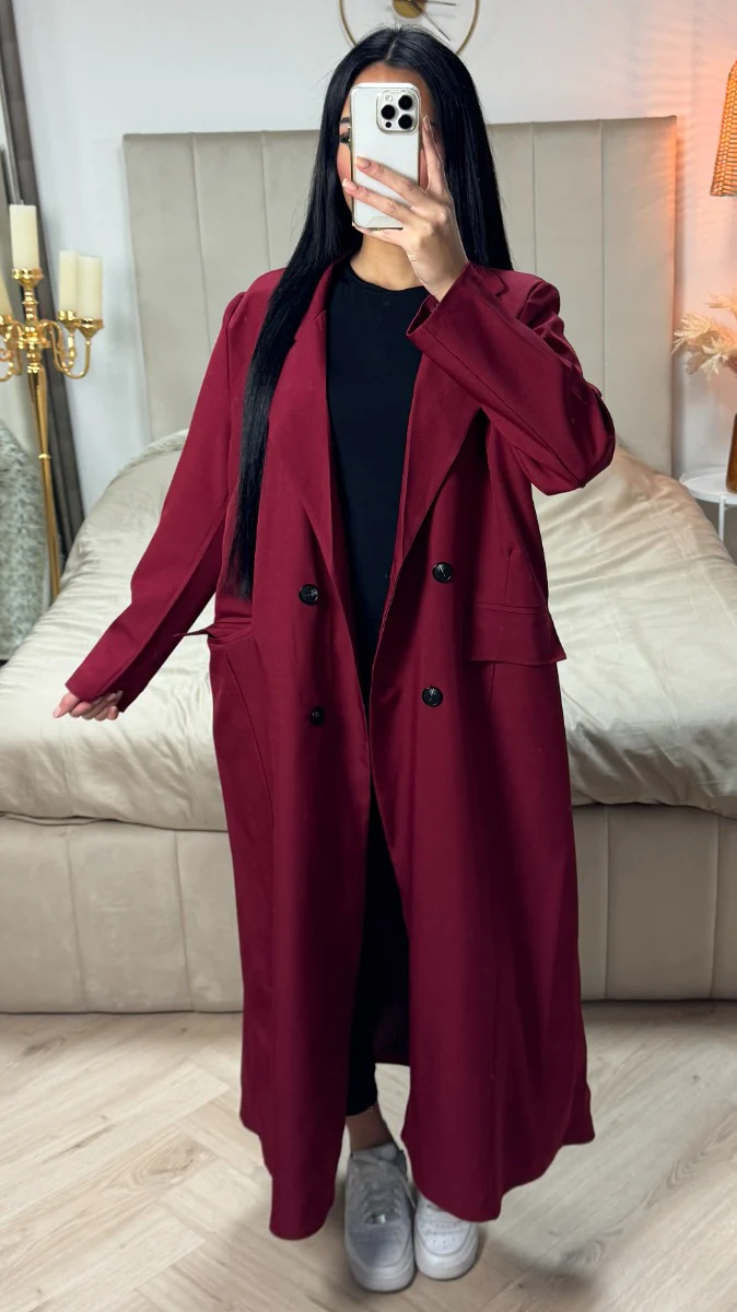 Oversized Maxi Essential Blazer Button Detail - Image 6