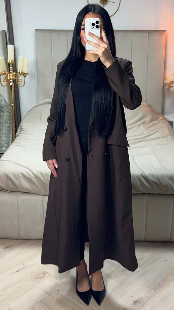 Oversized Maxi Essential Blazer Button Detail - Image 8