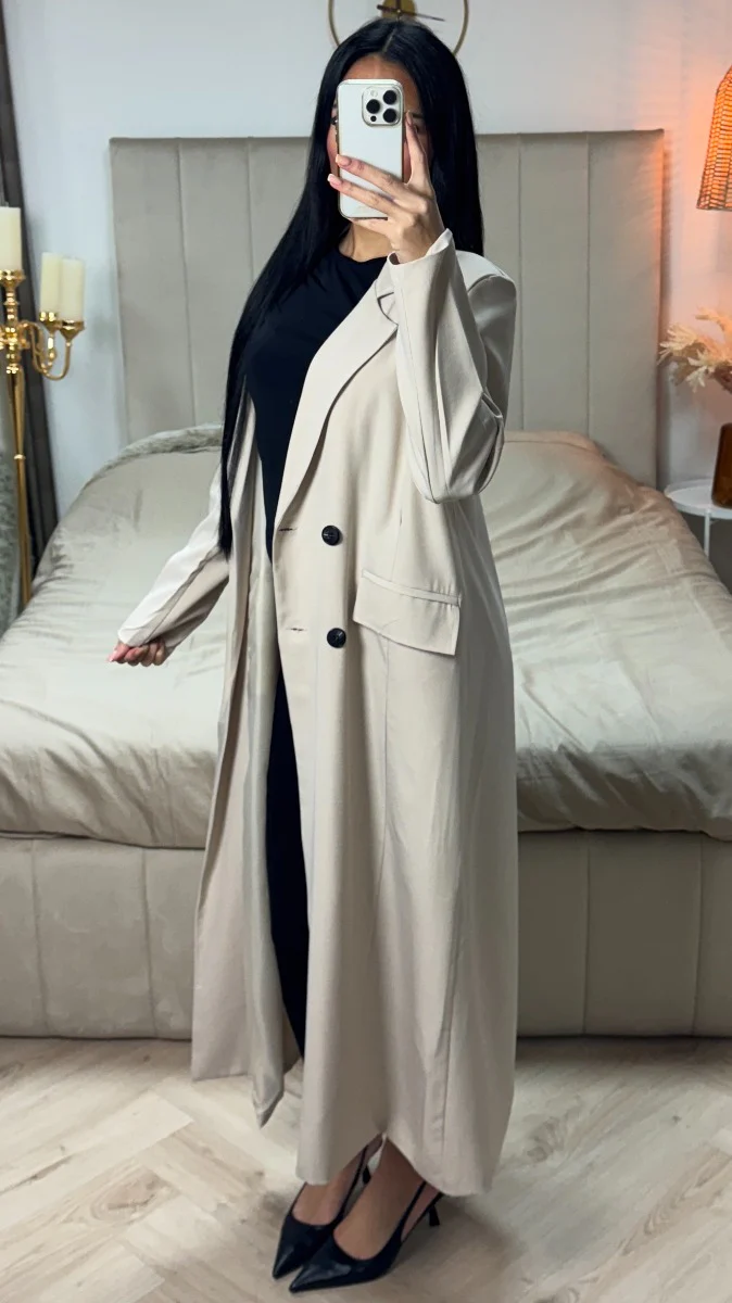Oversized Maxi Essential Blazer Button Detail - Image 9