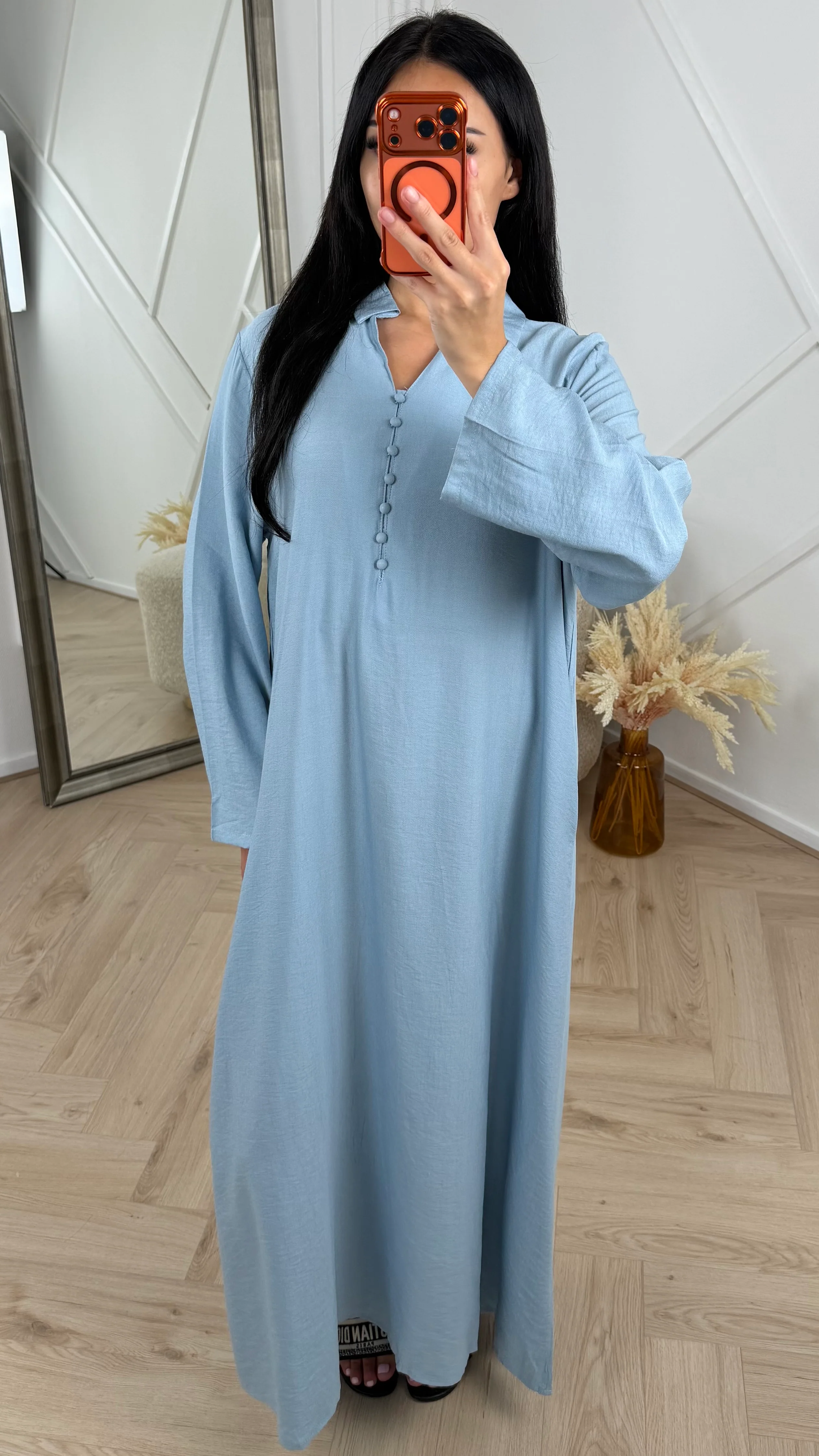 Oversized Maxi Jurk met Kraag en Knoopsluiting 5701 - Image 4