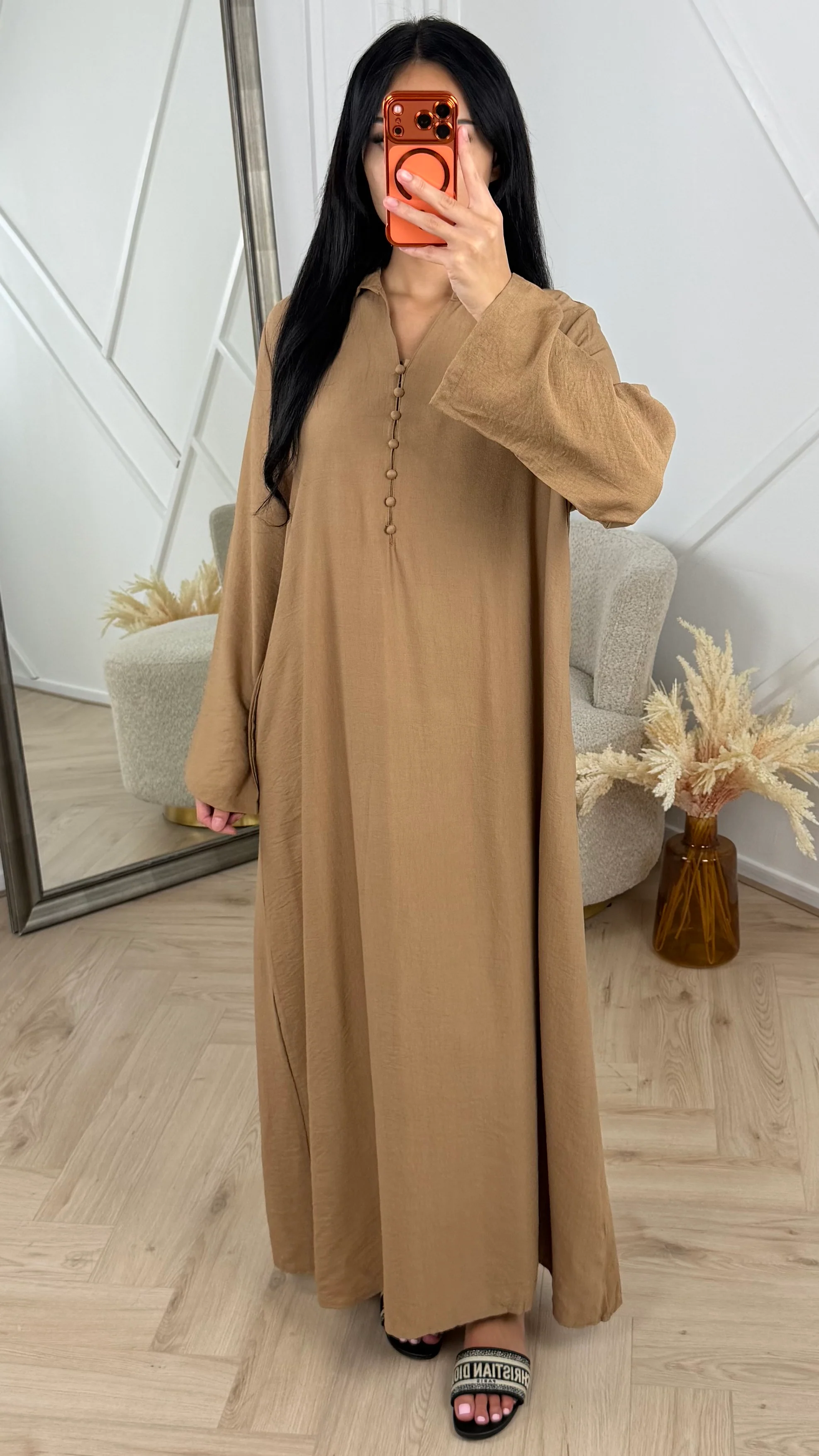 Oversized Maxi Jurk met Kraag en Knoopsluiting 5701 - Image 6