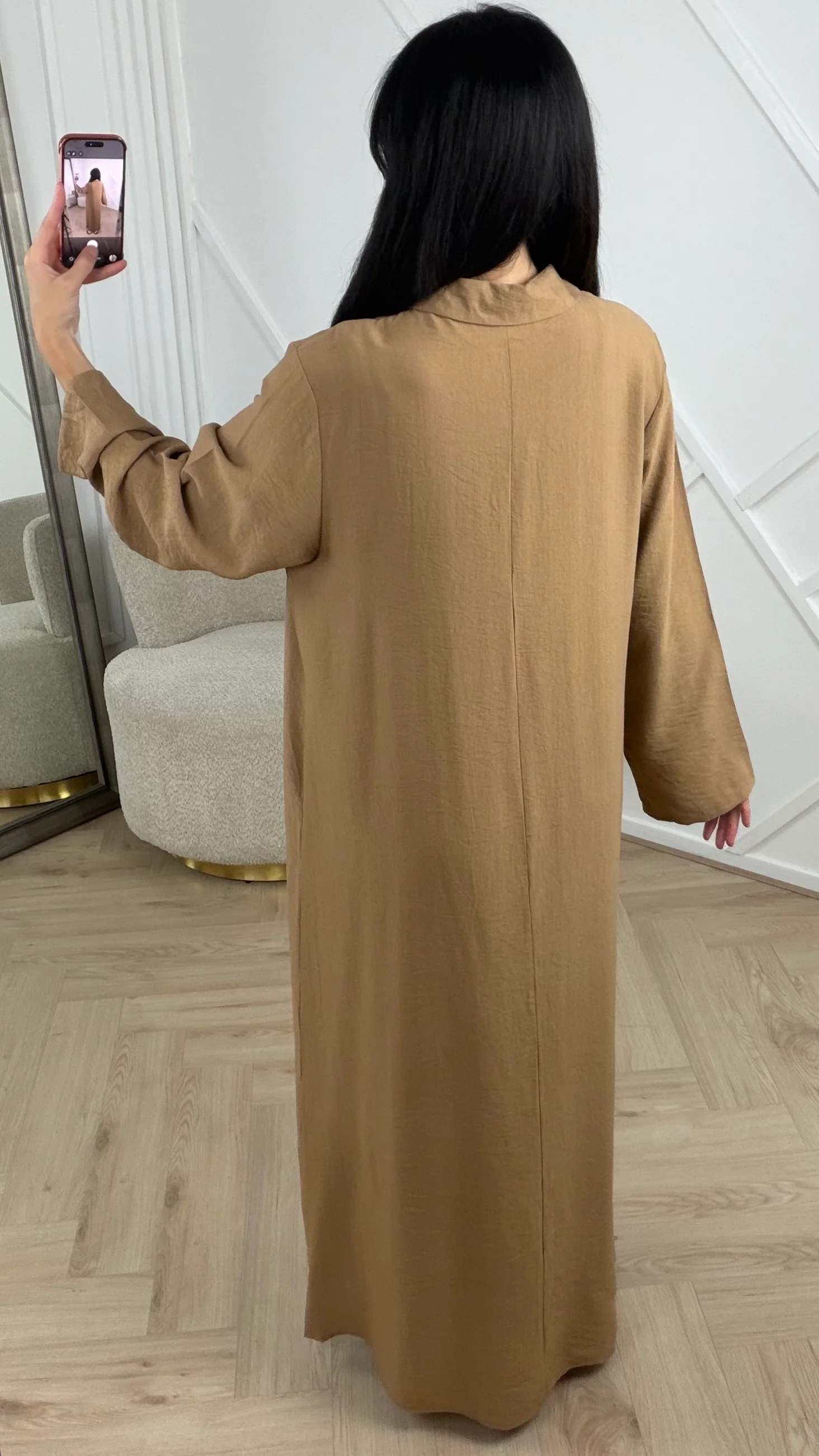 Oversized Maxi Jurk met Kraag en Knoopsluiting 5701 - Image 7