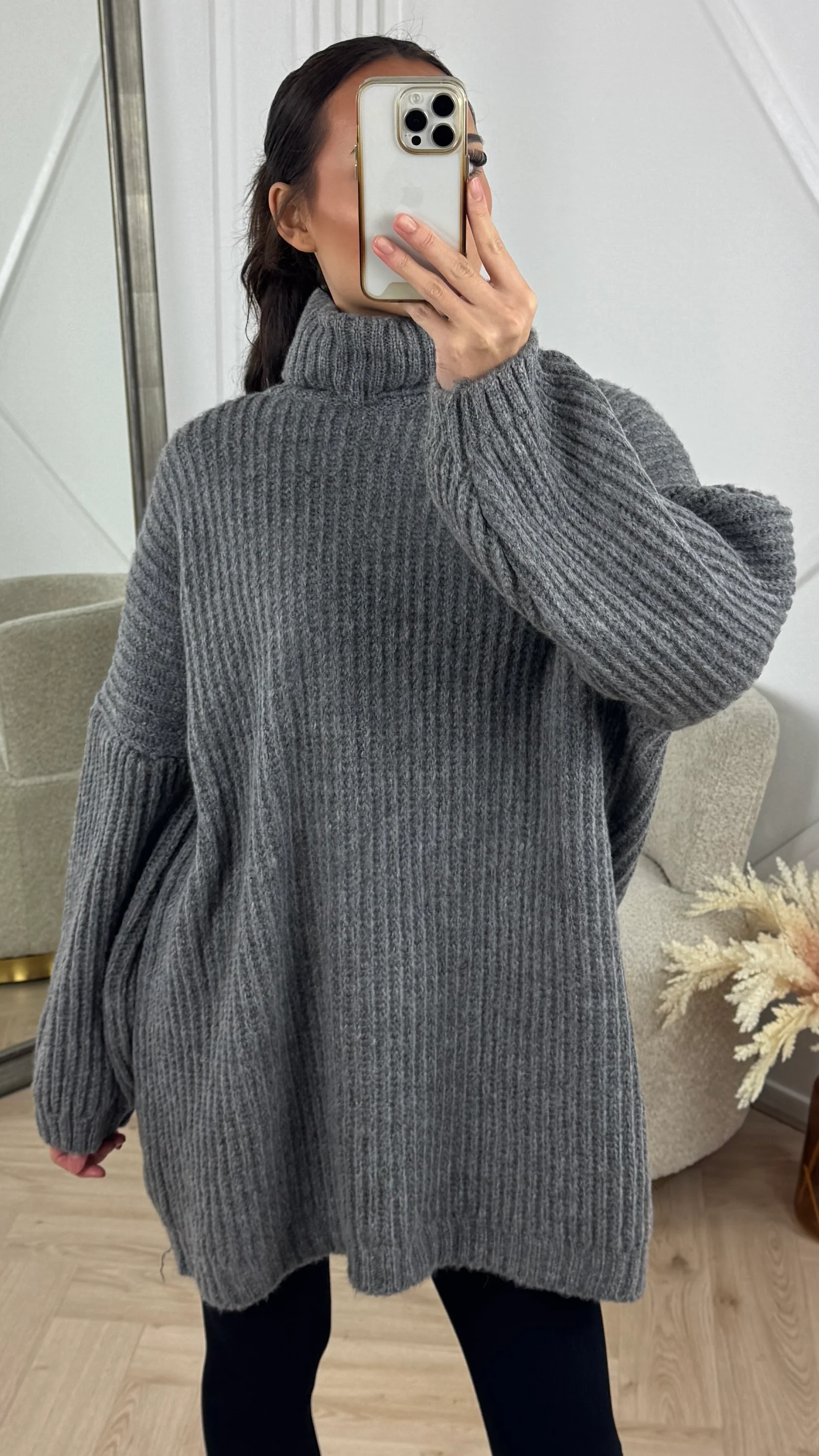 Oversized Rib Knit Coltrui Tuniek - Image 5