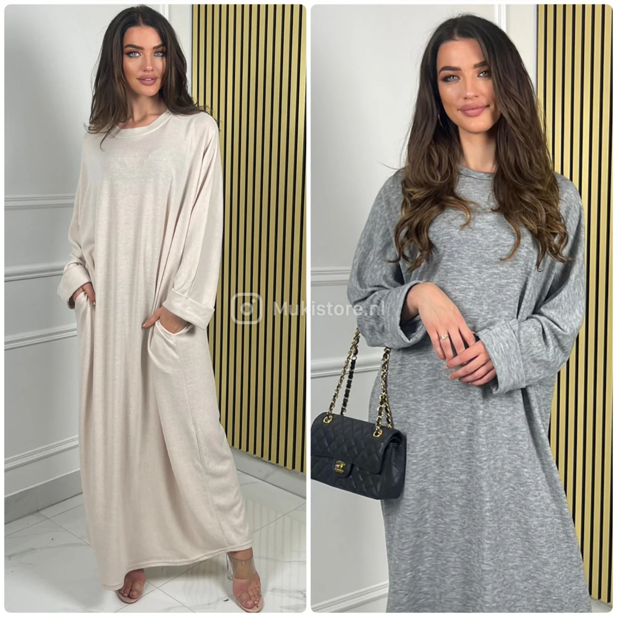 Oversized Round Neck Thick Super Soft Maxi Dress Extra Long - Image 3