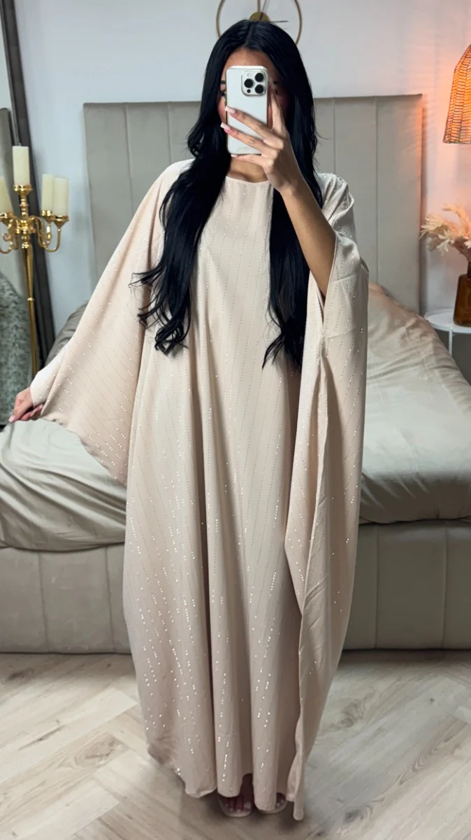 Oversized Strass Butterfly Abaya Inside Tie Belt - Image 8