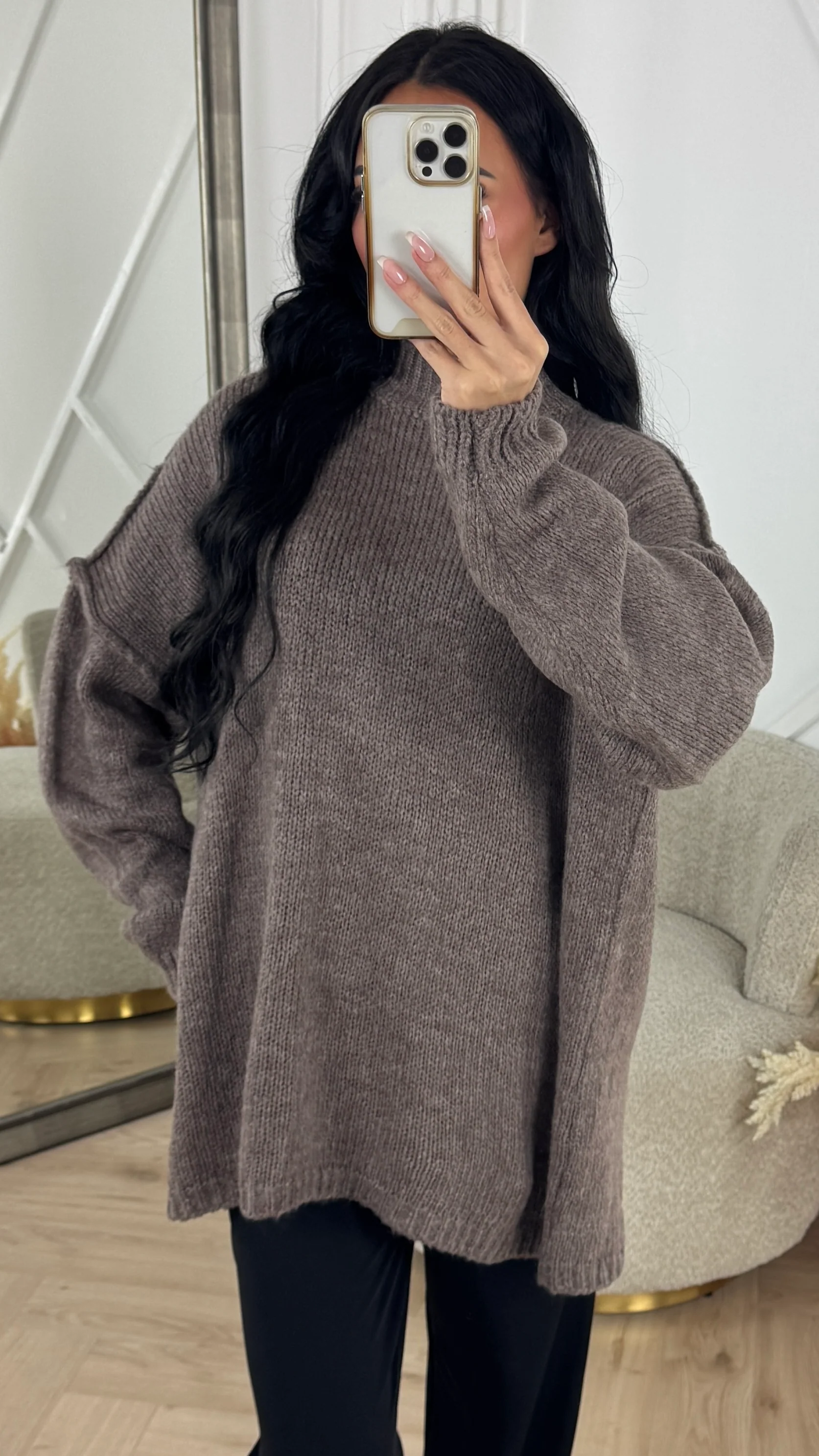 Oversized Wool Touch Knit Sweater - Image 4