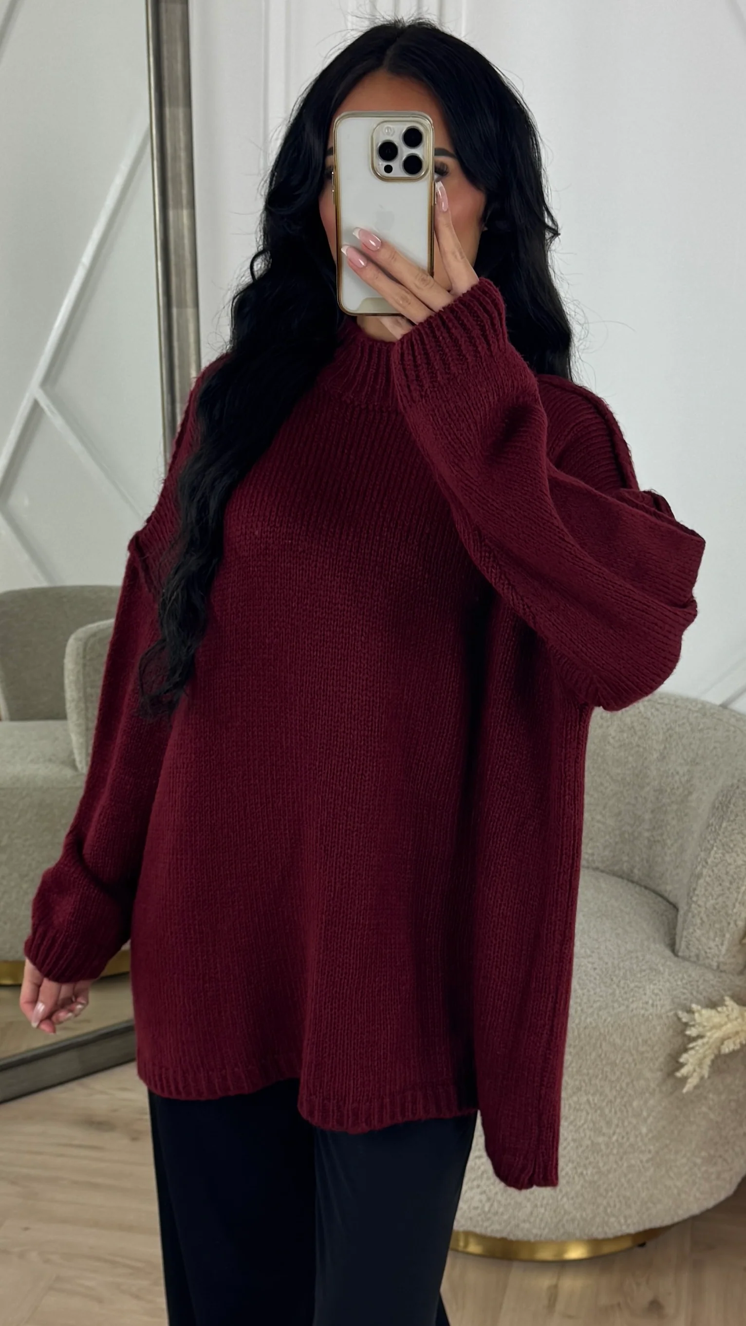 Oversized Wool Touch Knit Sweater - Image 6