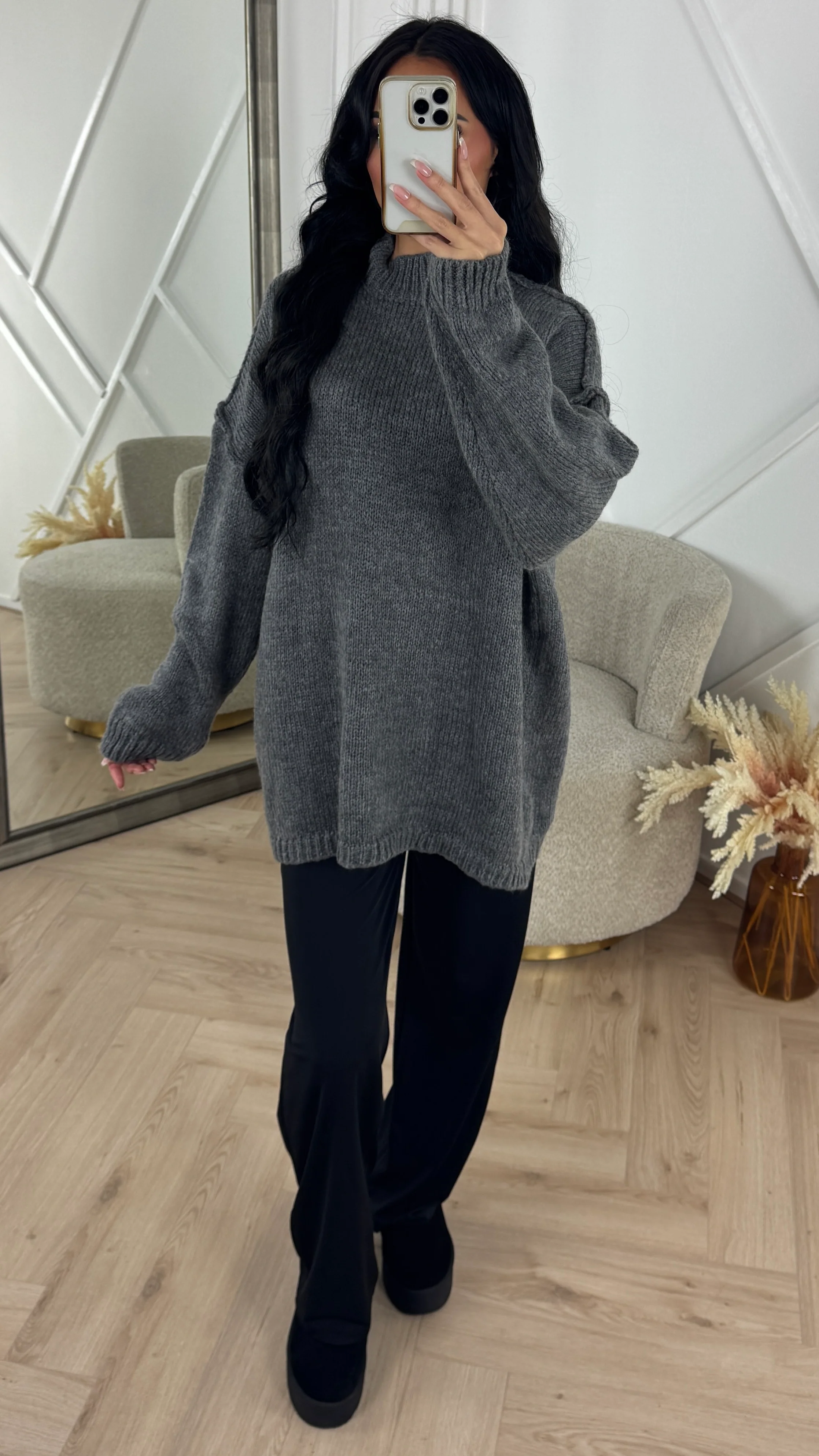Oversized Wool Touch Knit Sweater - Image 8