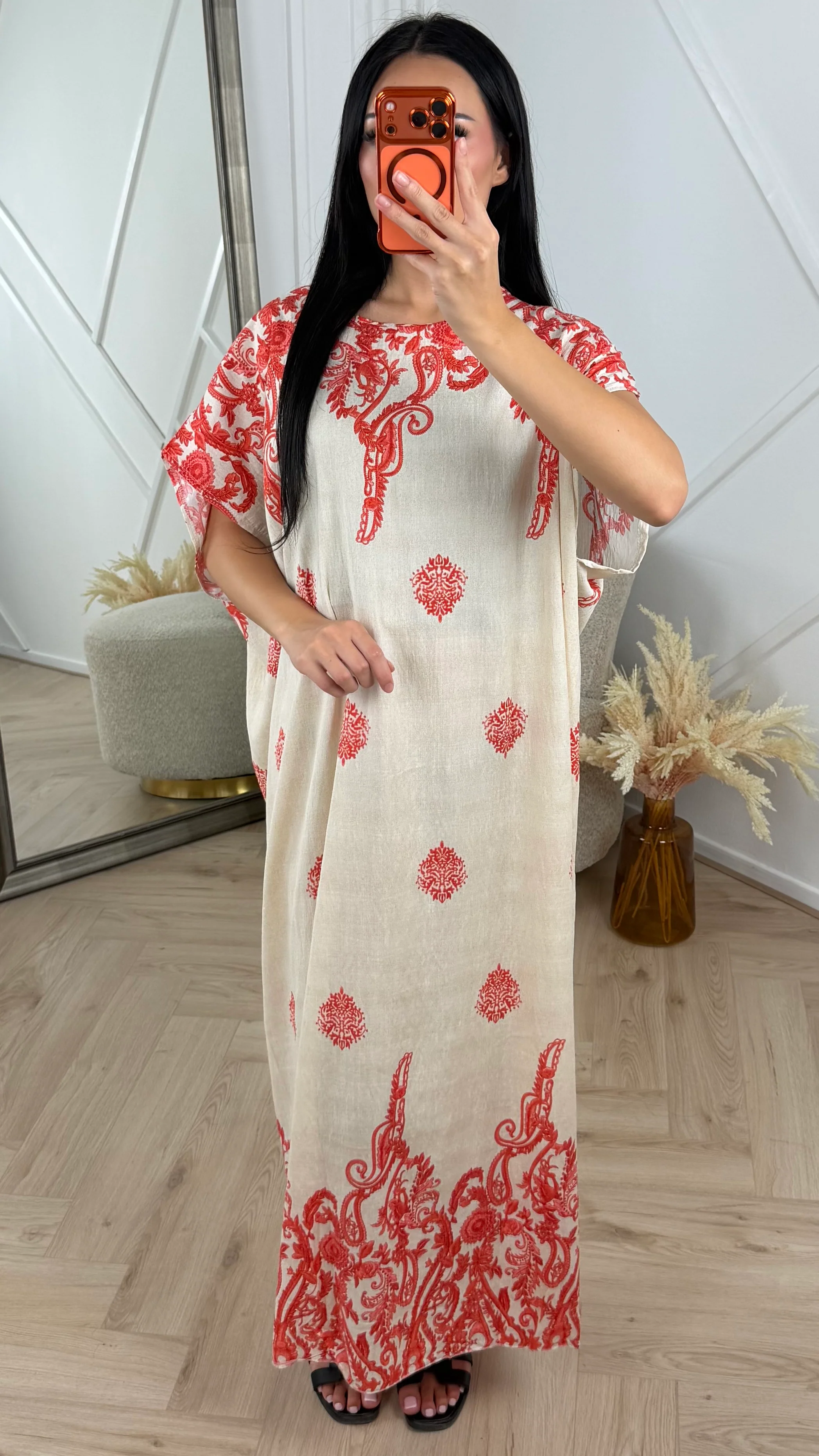 Paisley Print Maxi Kaftan Jurk C359 - Image 3