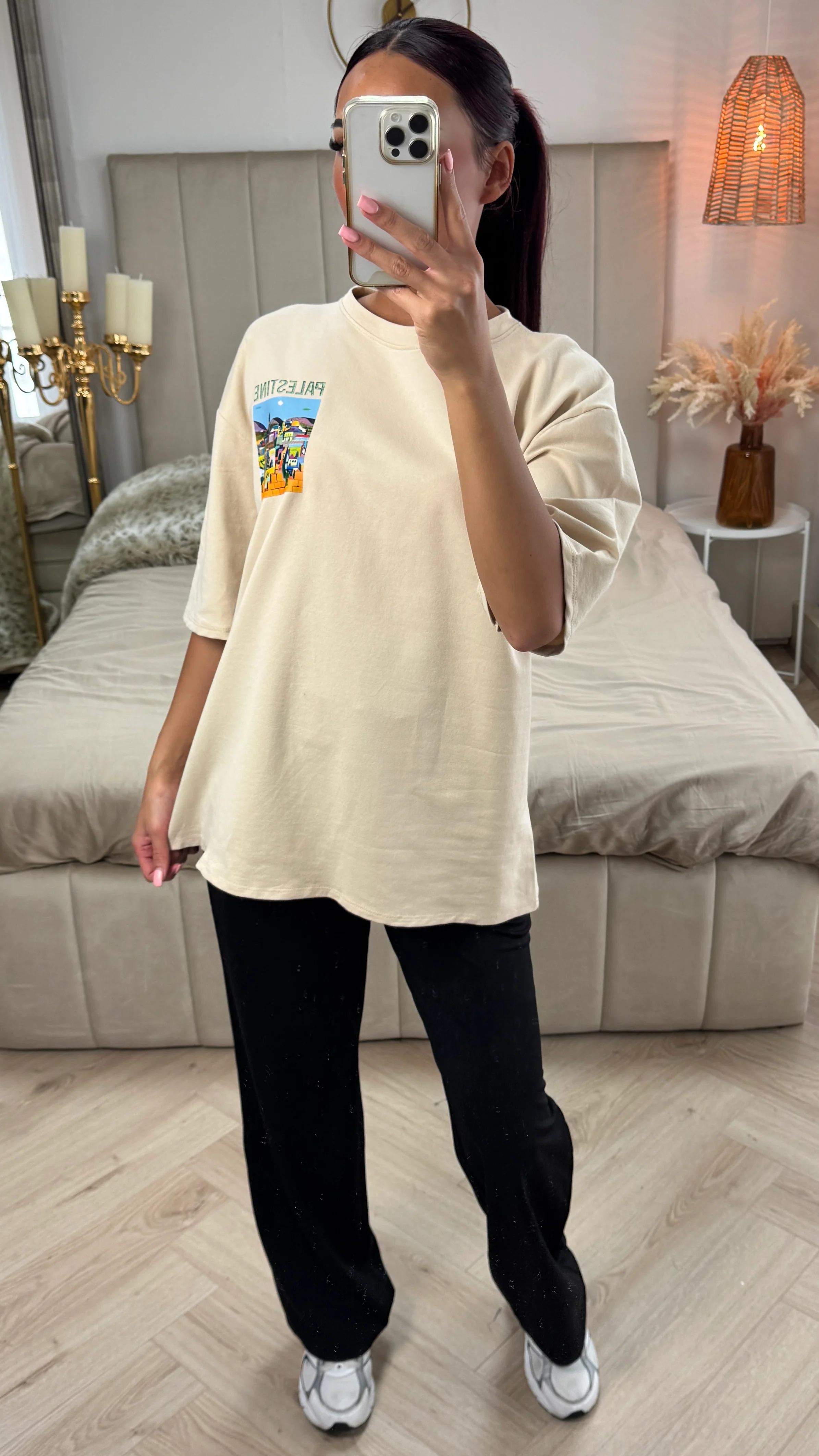 Palestine T-shirt Terry Cotton Oversized - Image 8