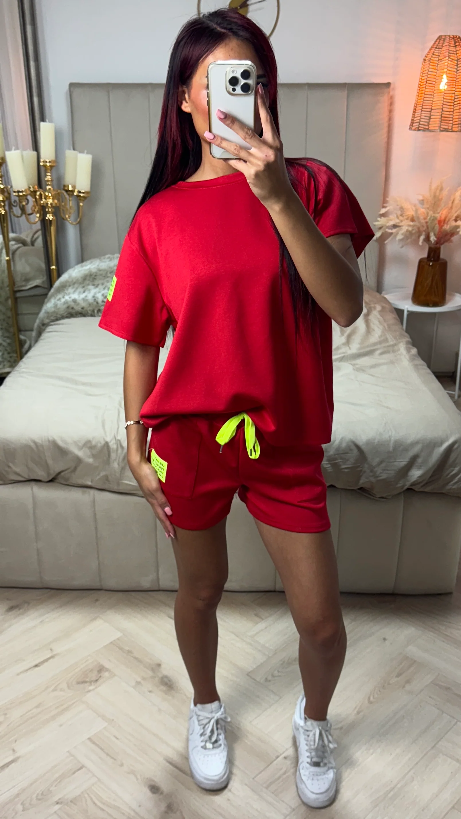 Perfect Outfit Soft Material Tee+Shorts Set - Image 12