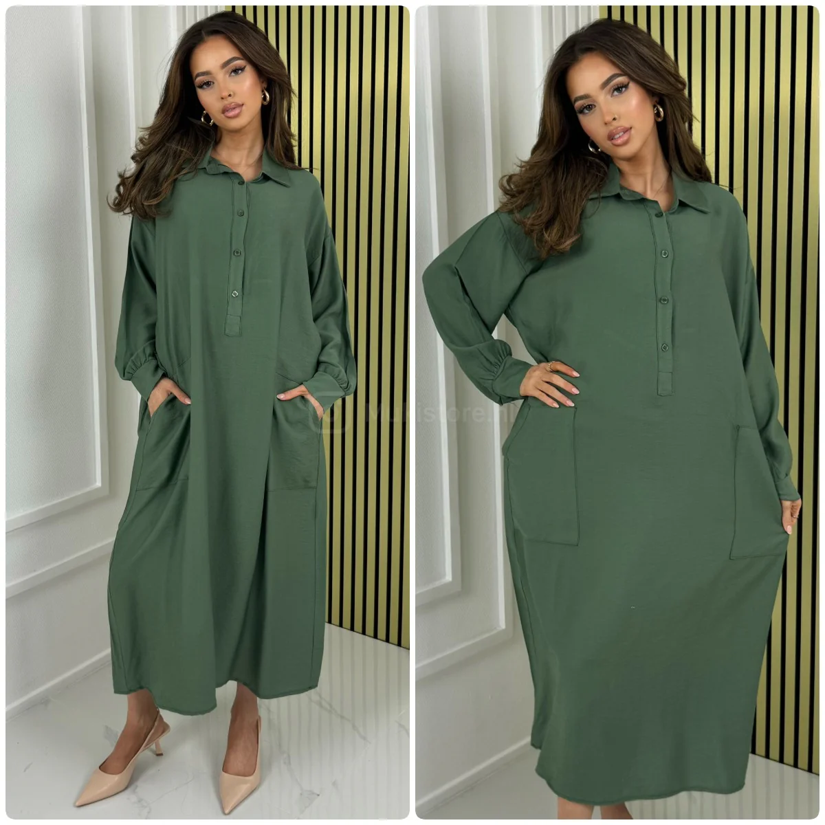 Perfect Oversized Blouse Dress Pocket Details - Image 4