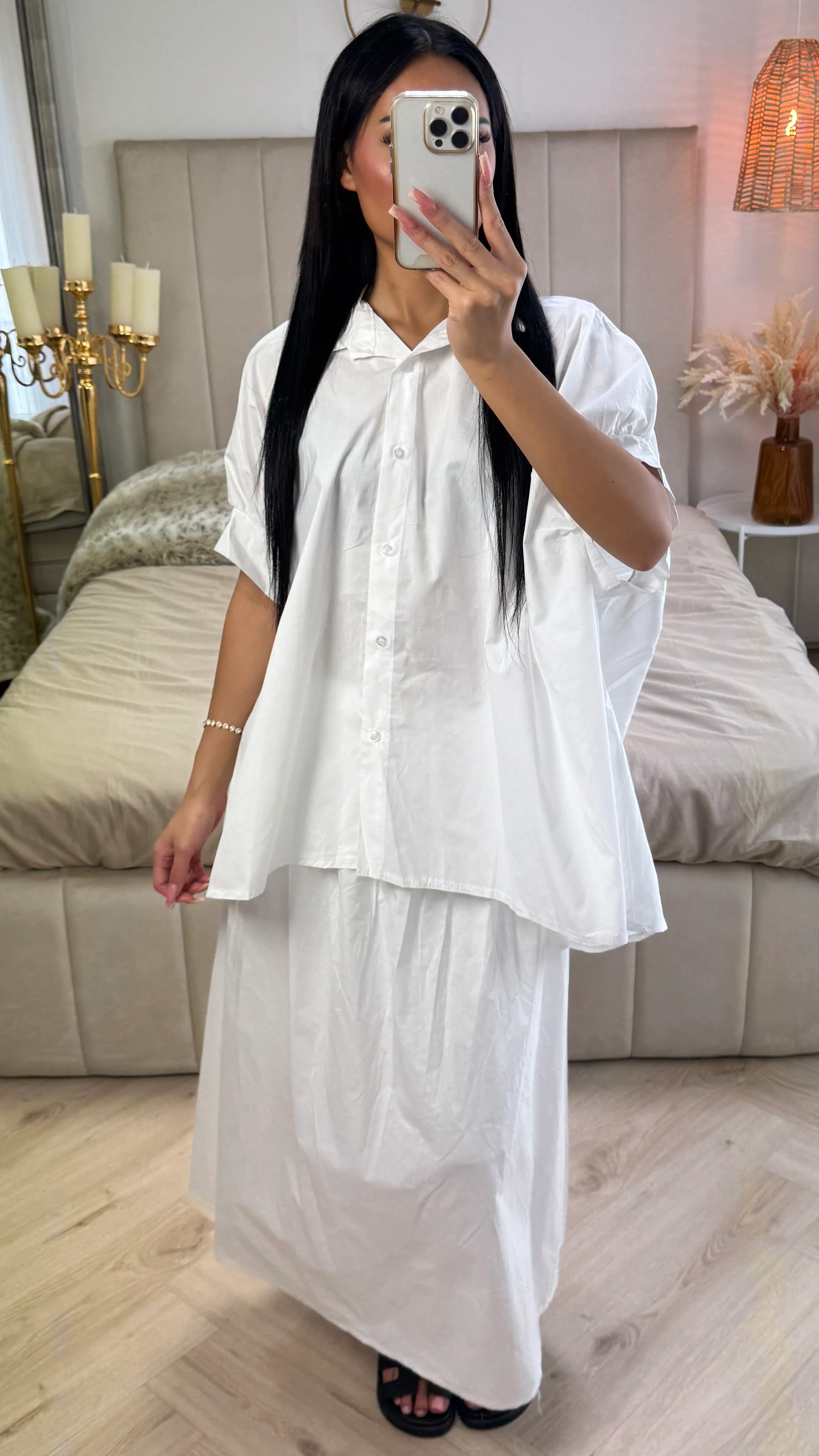Perfect Oversized Blouse Skirt 2pcs Set - Image 2
