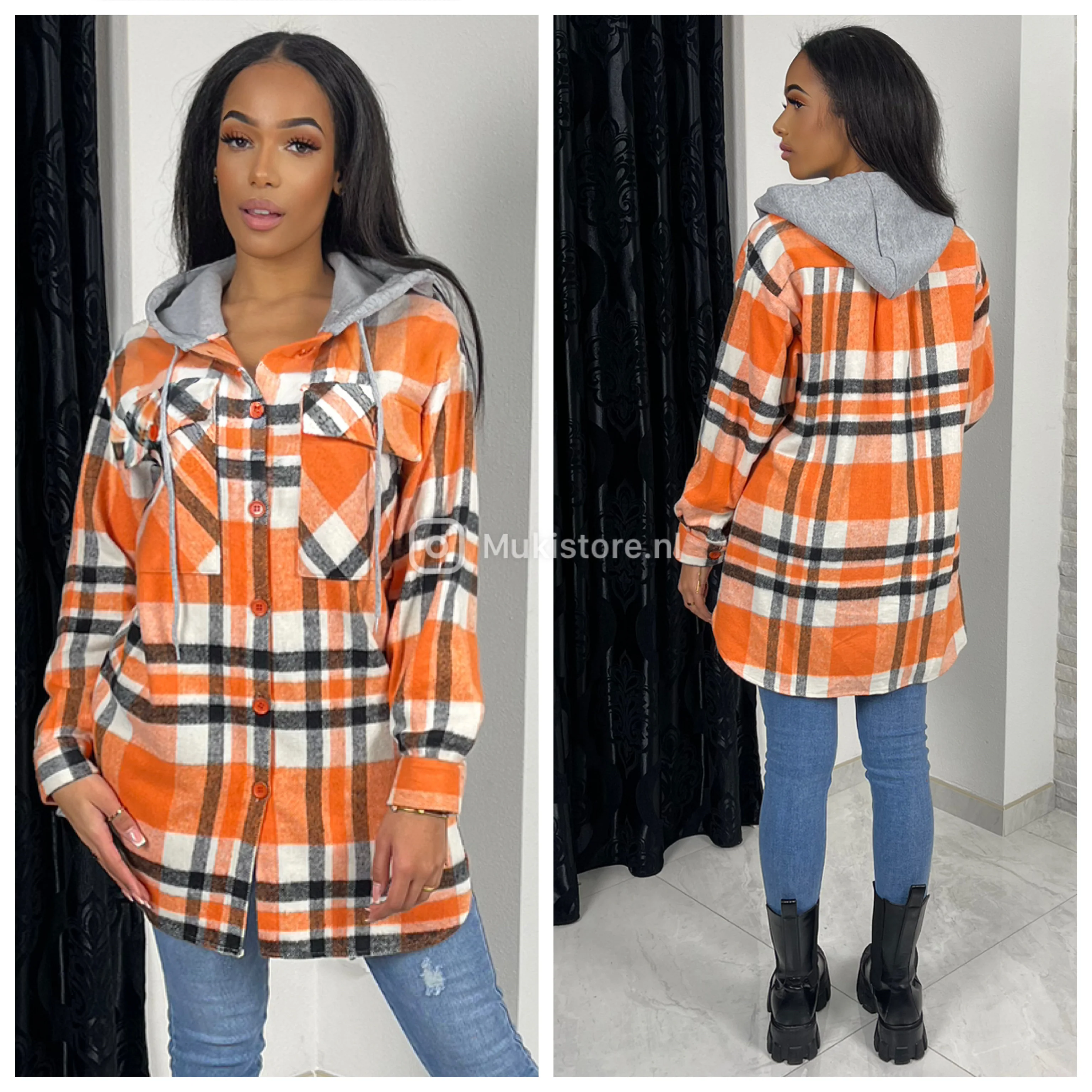 Plaid Soft Shacket Hoodie - Image 11
