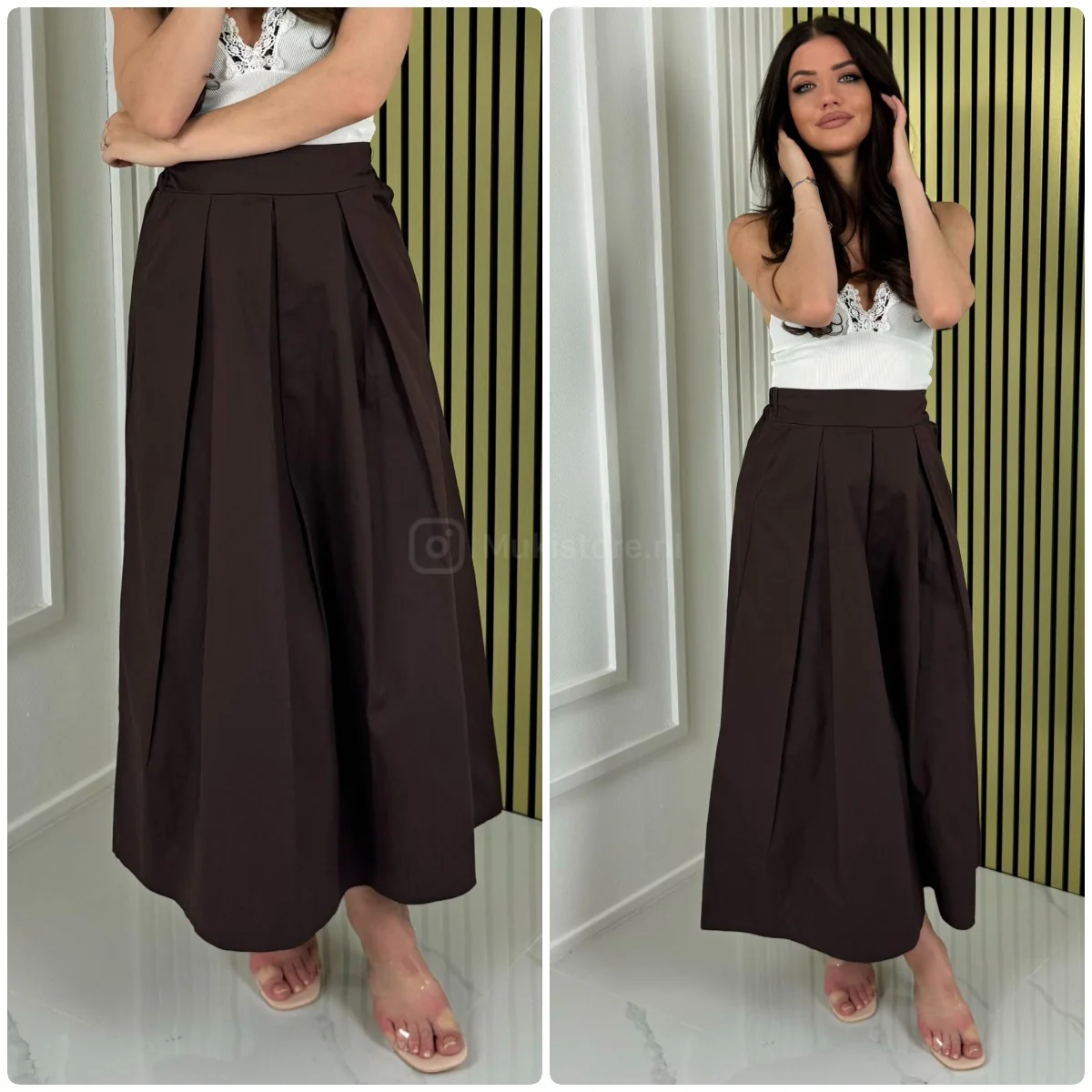 Pleated Wide Skirt - Image 2