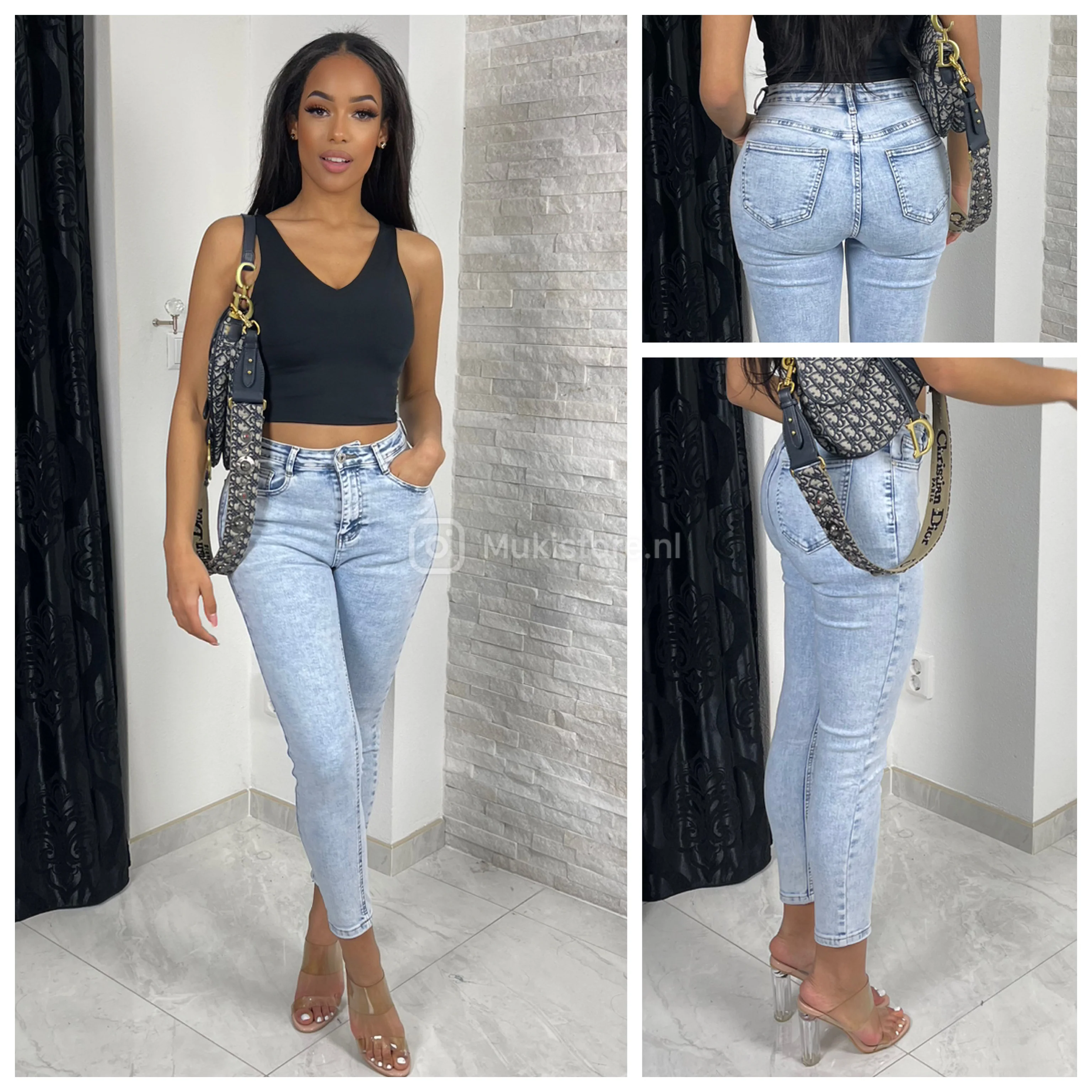 Premium Quality Stretch Clean Jeans 77188 - Image 3