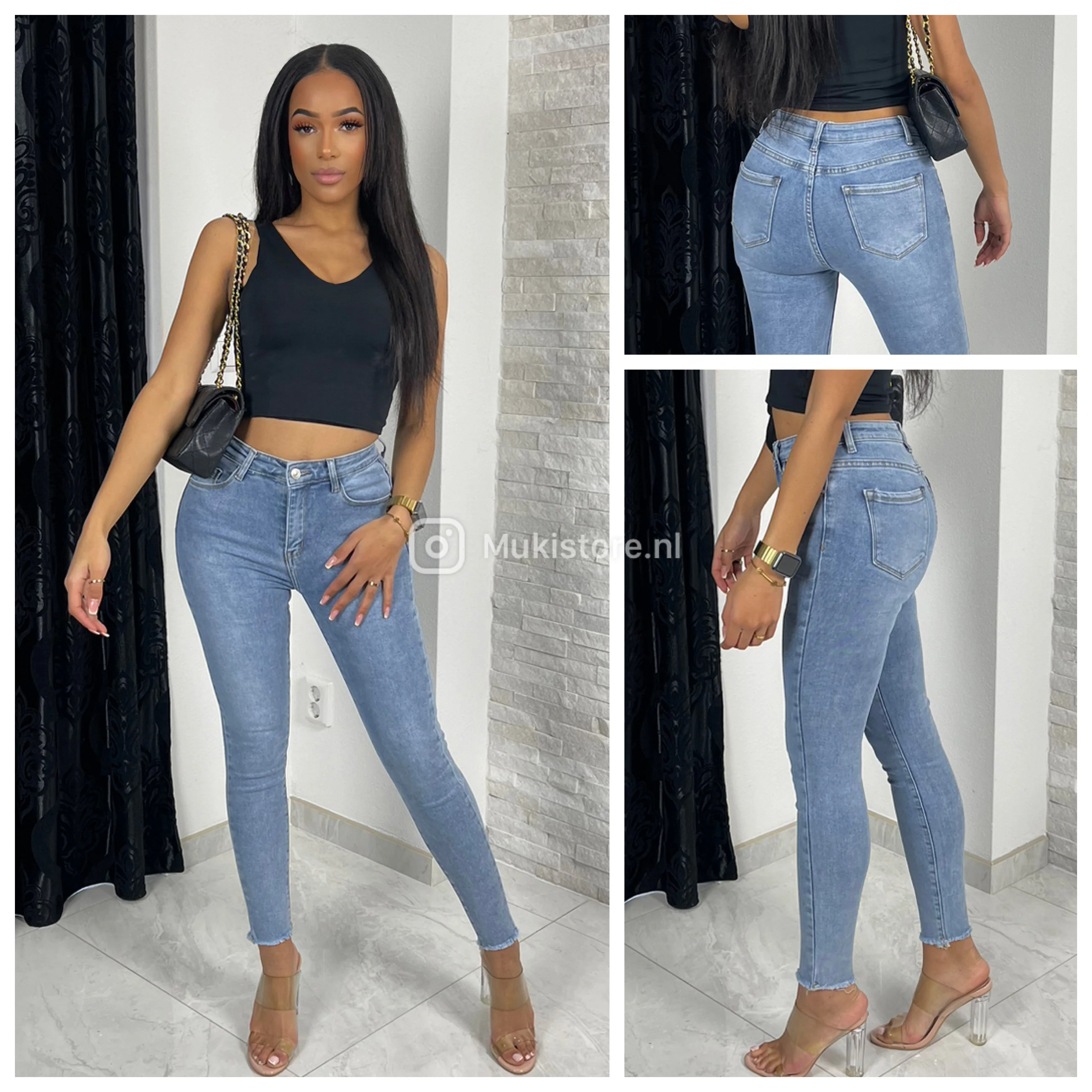 Premium Quality Stretch Clean Jeans L146 - Image 4