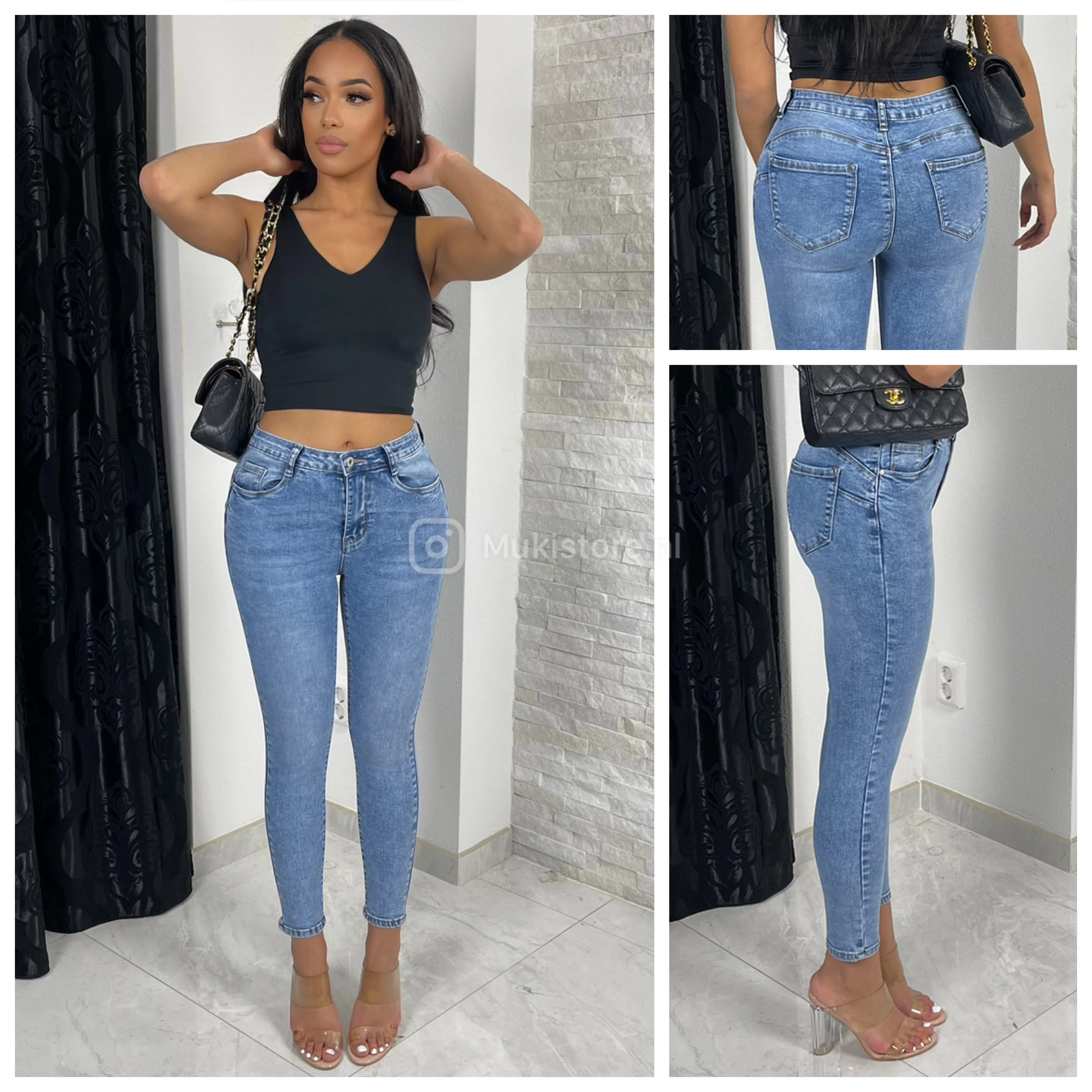 Premium Quality Stretch Clean Push Up Jeans 77311 - Image 2