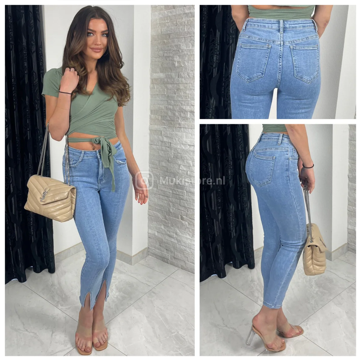 Premium Quality Stretch Front Split Jeans 77201D