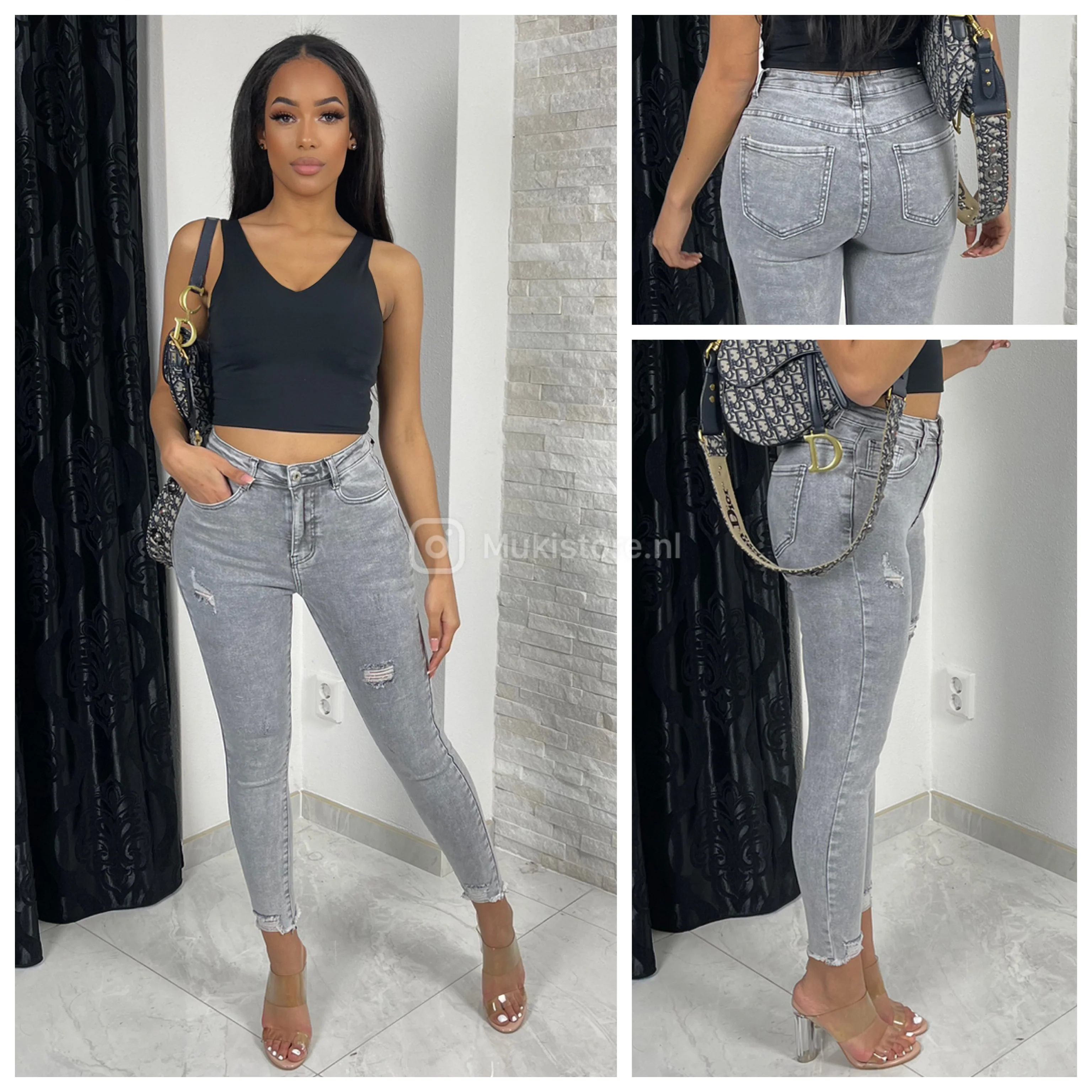 Premium Quality Stretch Ripped Jeans 77216 - Image 6