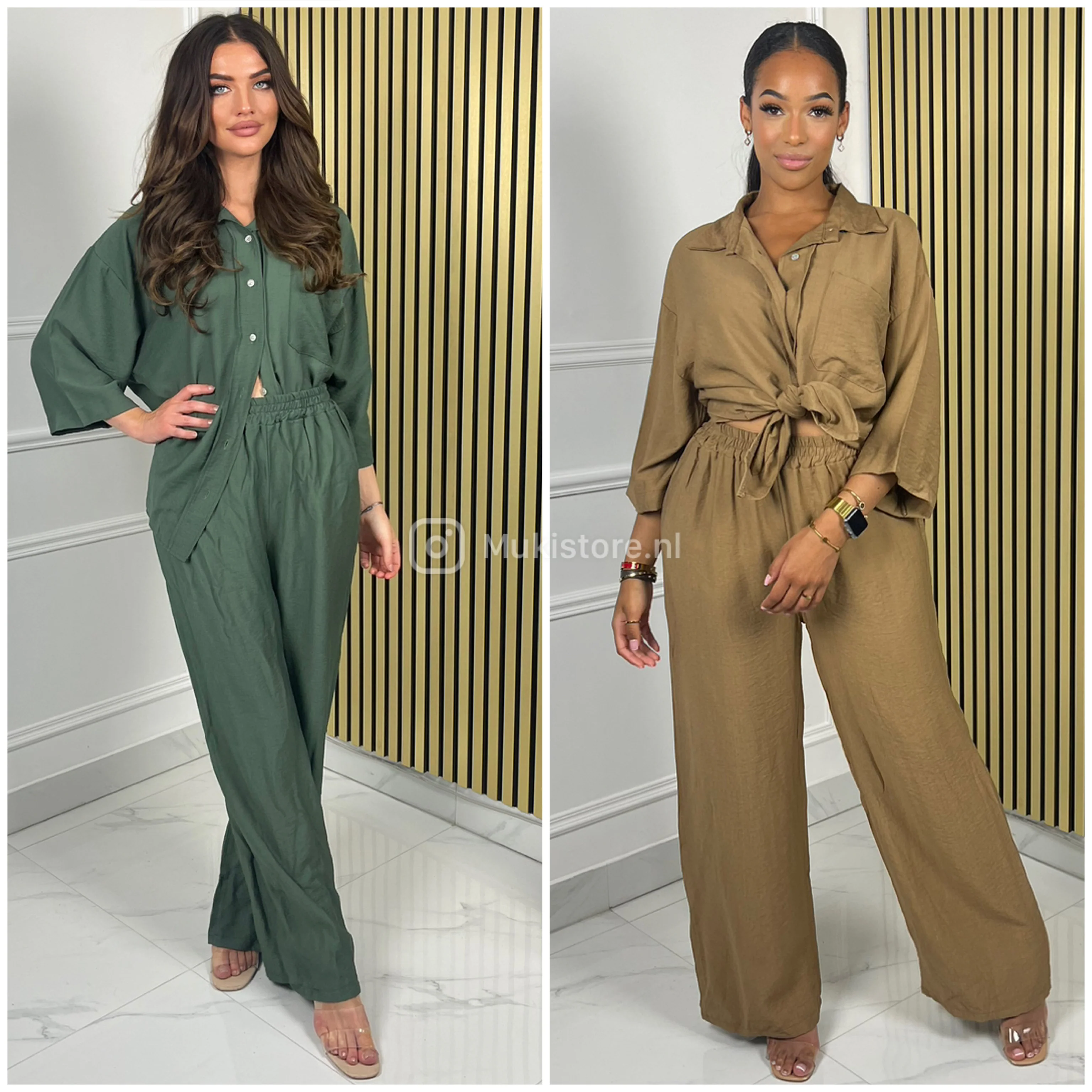 Premium Quality Summer Blouse Set Pocket Detail Wide Legs - Image 10