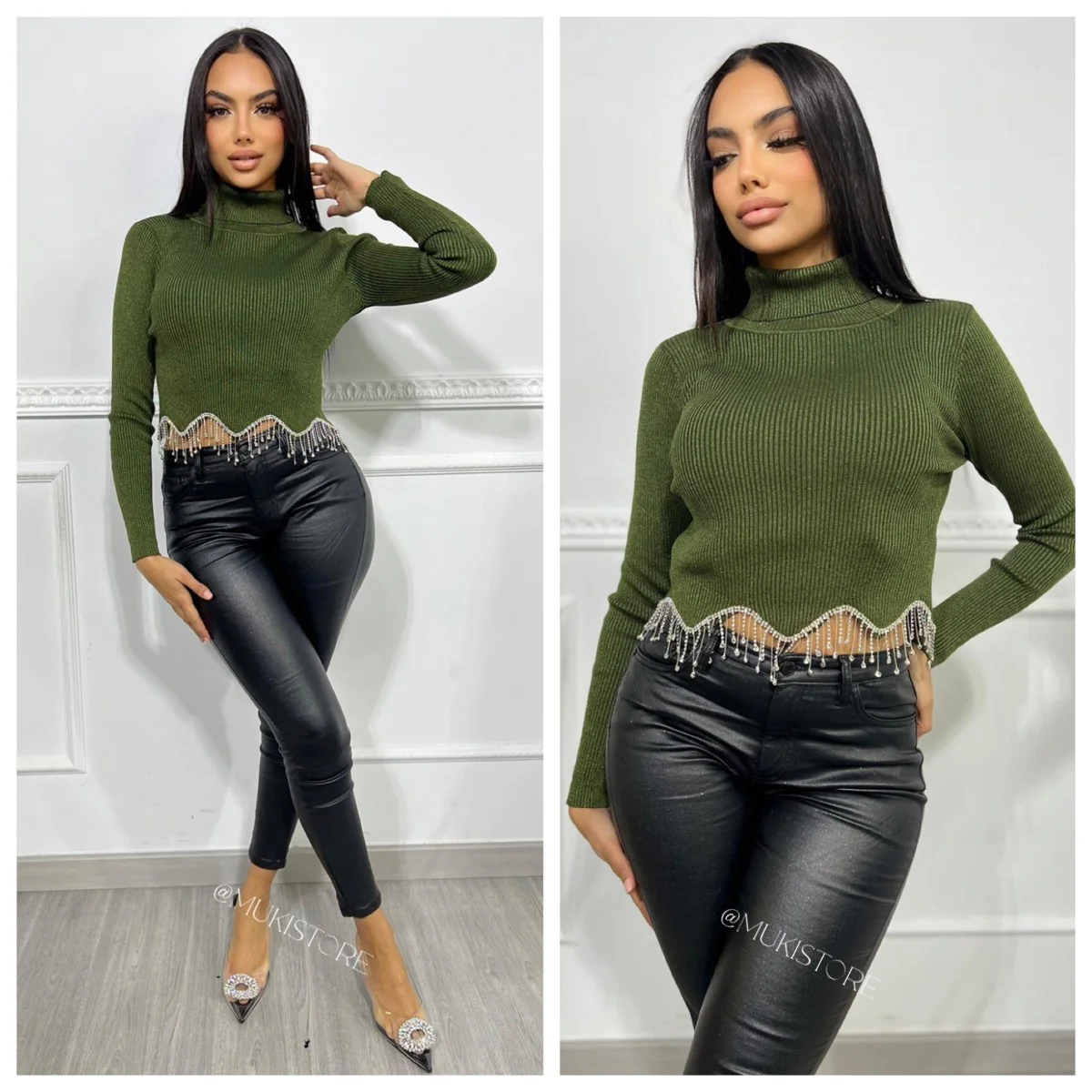 Ribbed Col Top Diamond Frills LX69-1 - Image 3