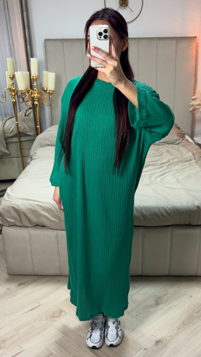 Round Neck Maxi Dress Thin Ribbed Material - Image 11