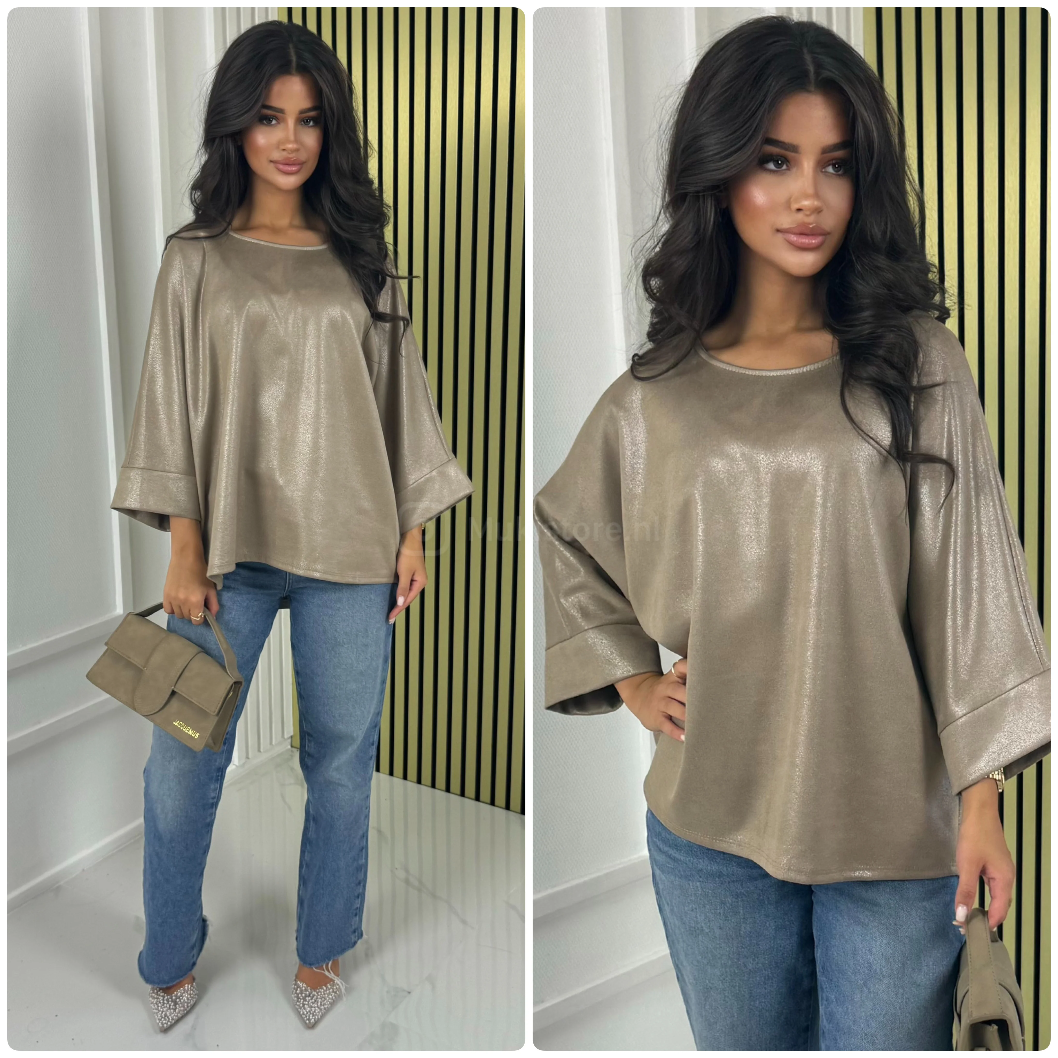 Round Neck Oversized Shining Top - Image 8